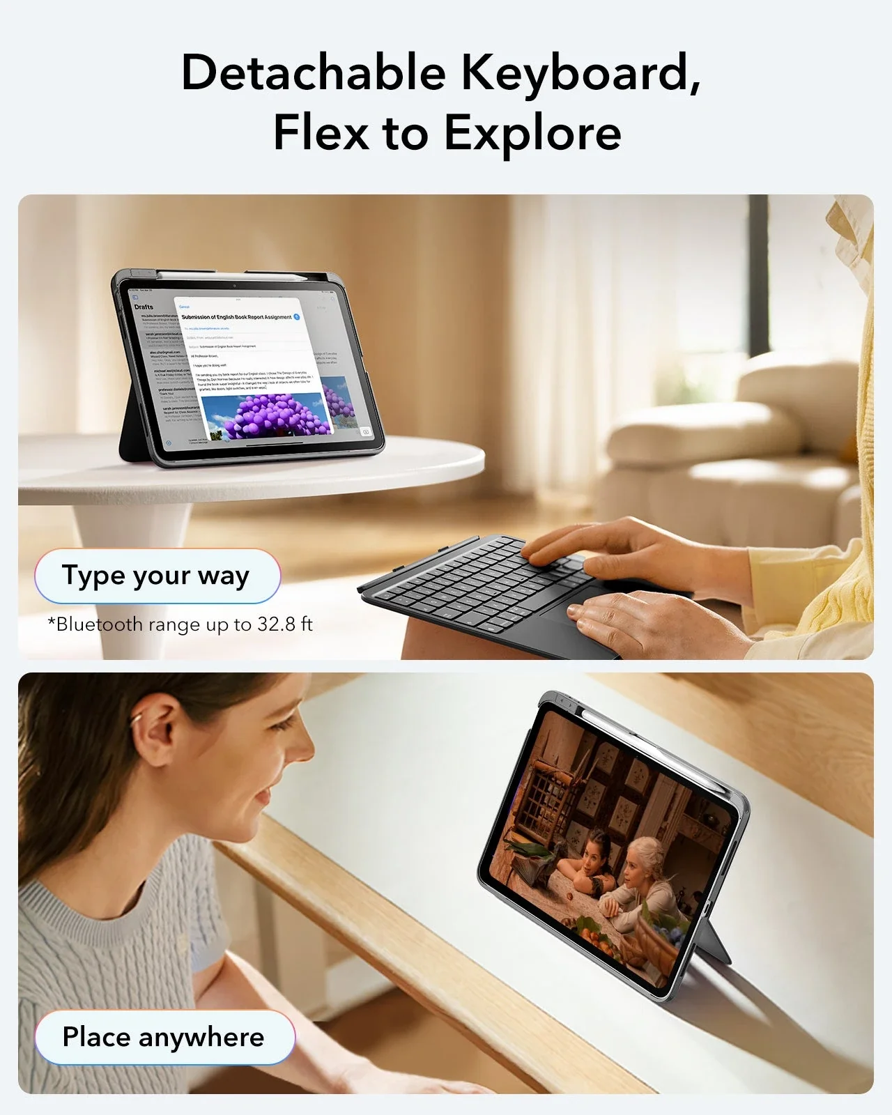 iPad 2026 Entry-level Flex Tastaturhülle (abnehmbar) - DE Layout-Dark Gray - Image 4