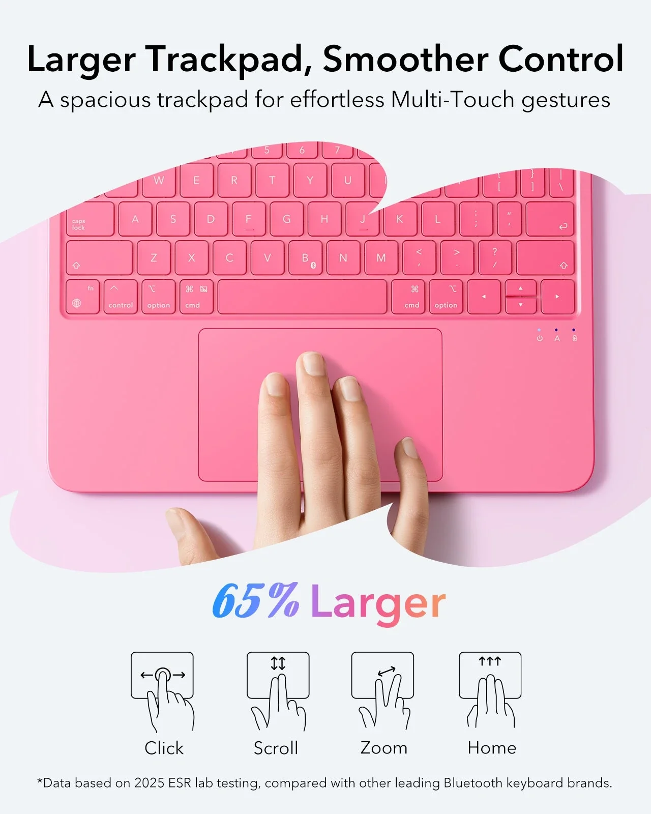 iPad 2026 Entry-level Flex Keyboard Case (Detachable) - US Layout-Pink - Image 3