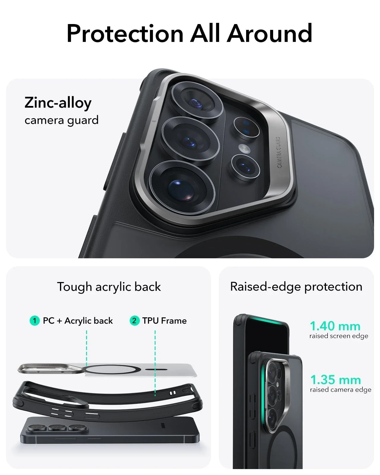 Galaxy S26 Ultra Classic Hybrid Magnetic Case (Stash Stand) - Frosted Black - Image 4