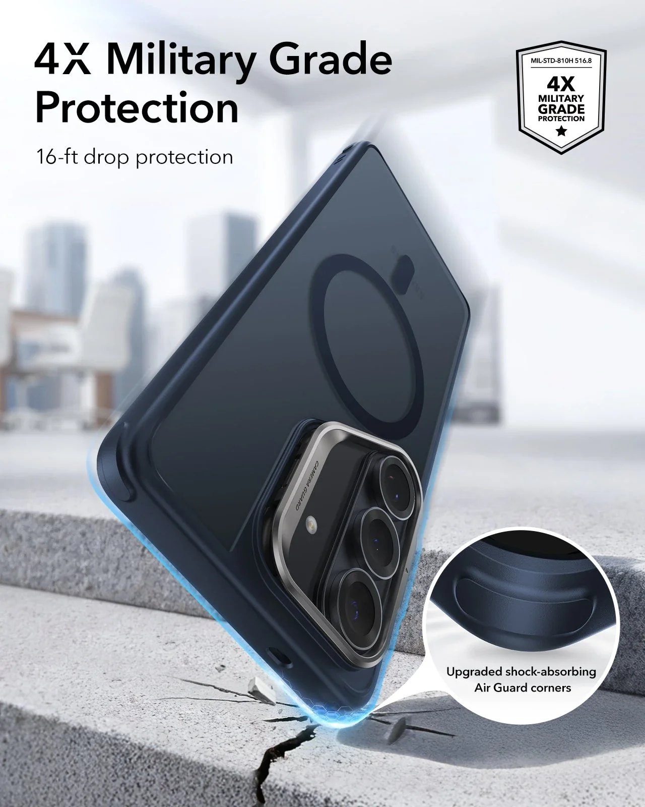Galaxy S26 Plus Classic Hybrid Magnetic Case (Stash Stand) - Frosted Blue - Image 3