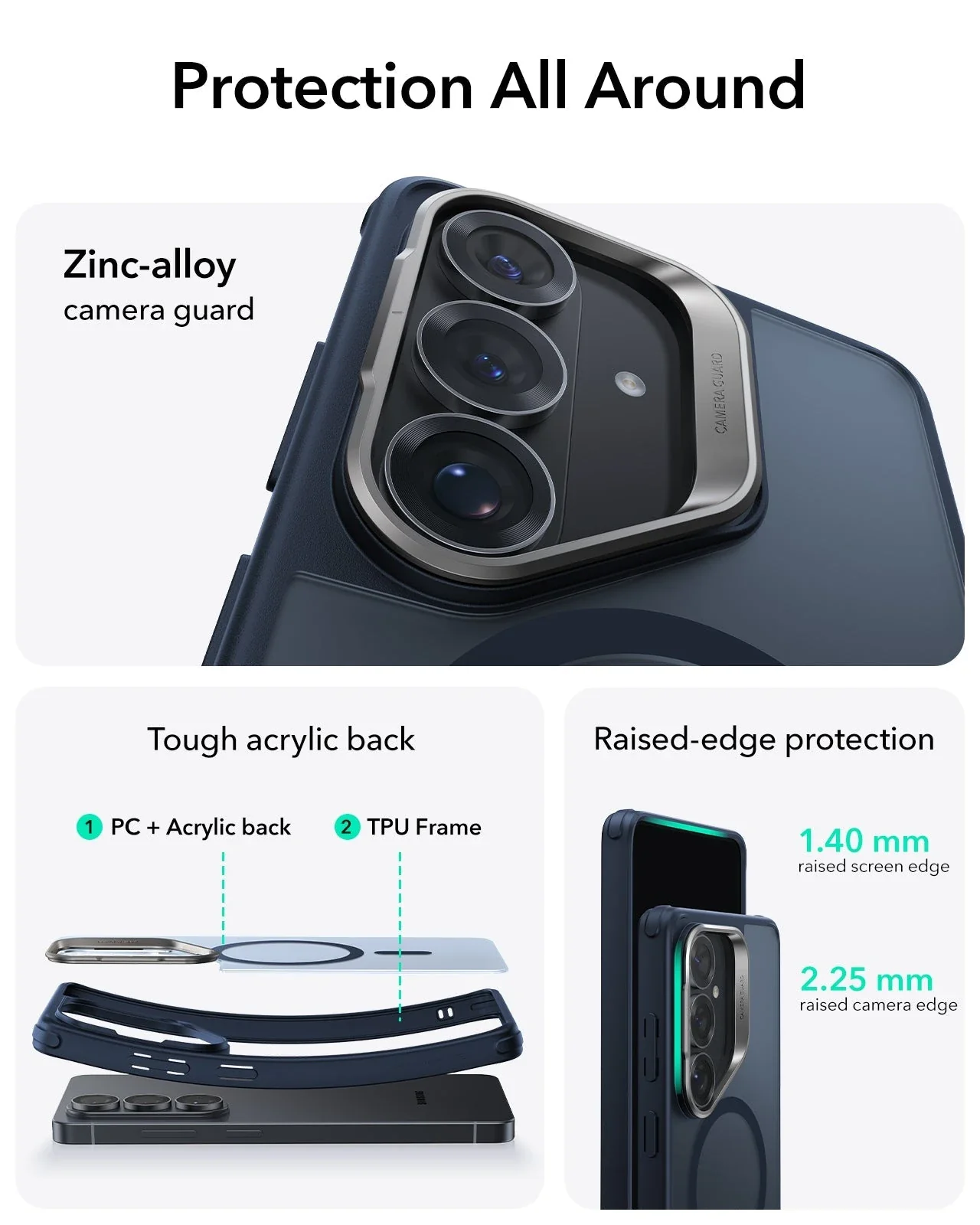 Galaxy S26 Plus Classic Hybrid Magnetic Case (Stash Stand) - Frosted Blue - Image 4