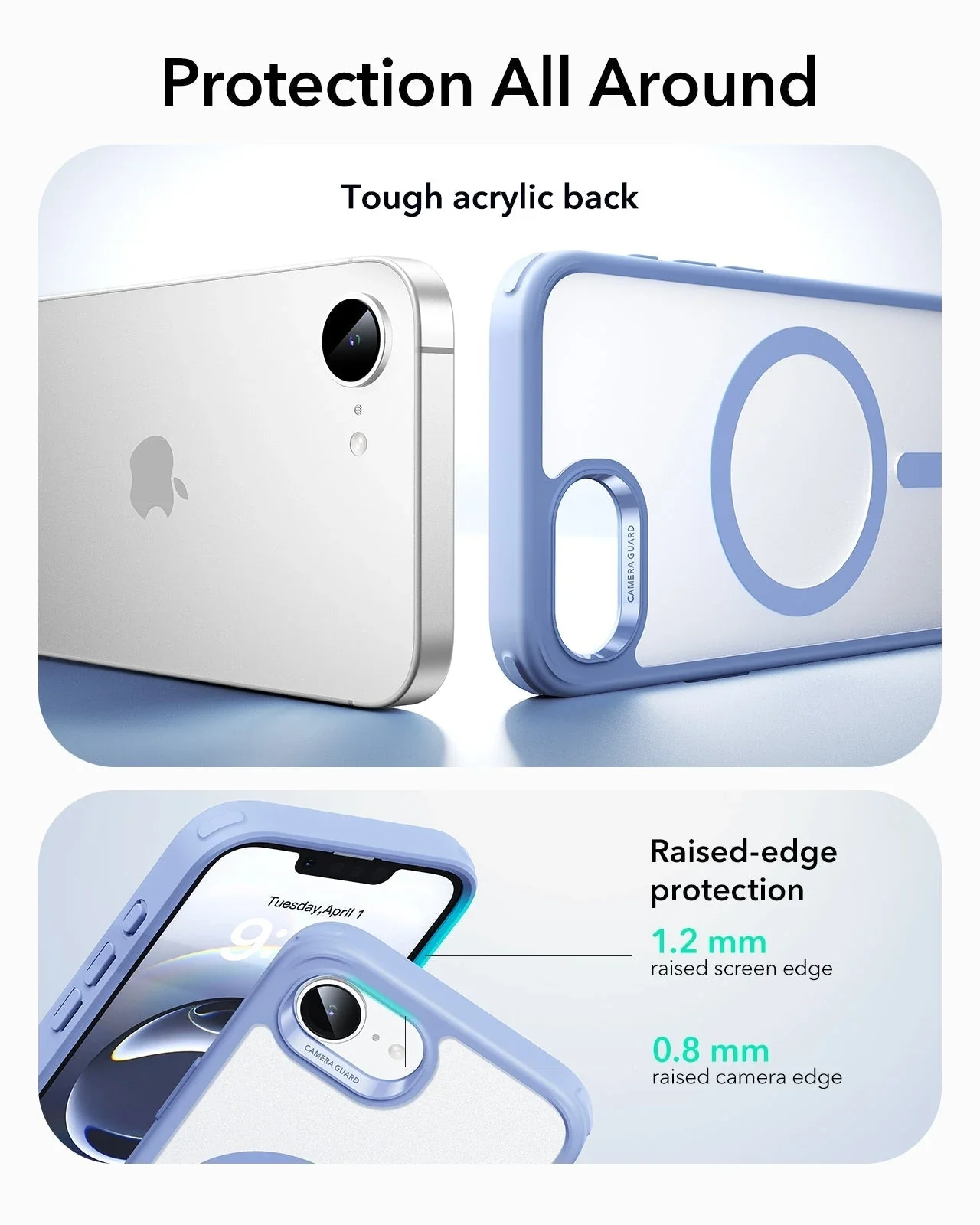 iPhone 17e Classic Hybrid Magnetic Case - Frosted Light Blue - Image 3