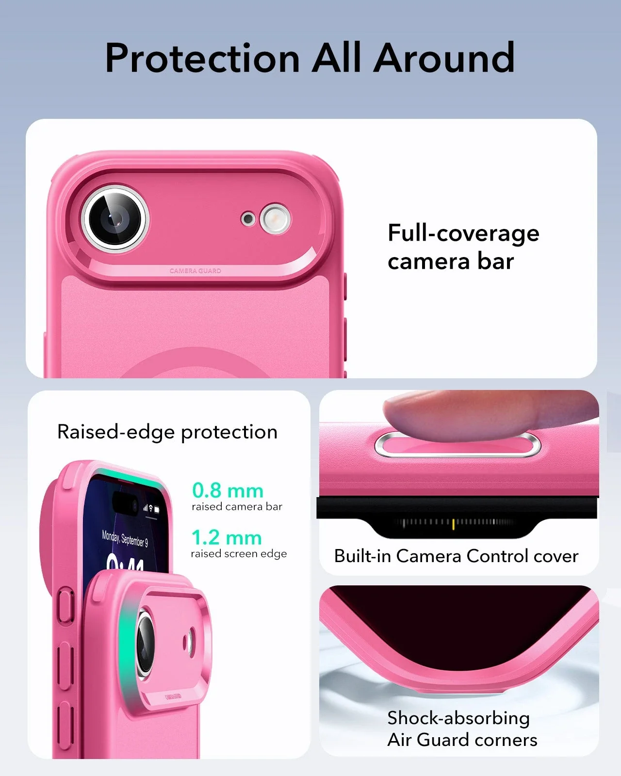 iPhone Air Classic Hybrid Magnetic Case (Camera Control) - Frosted Pink - Image 3