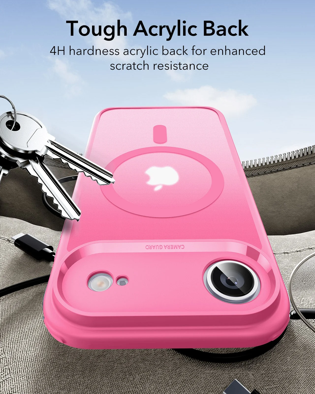iPhone Air Classic Hybrid Magnetic Case (Camera Control) - Frosted Pink - Image 7