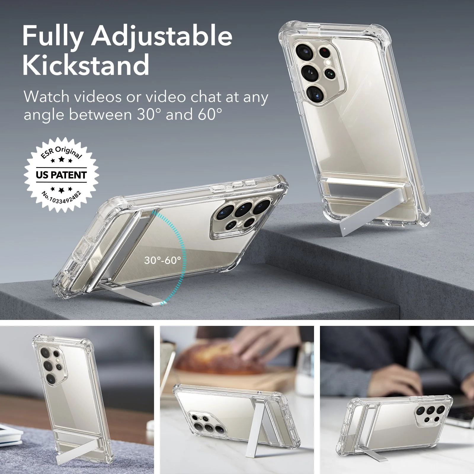 Galaxy S24 Ultra Armor Kickstand Case - Clear - Image 5