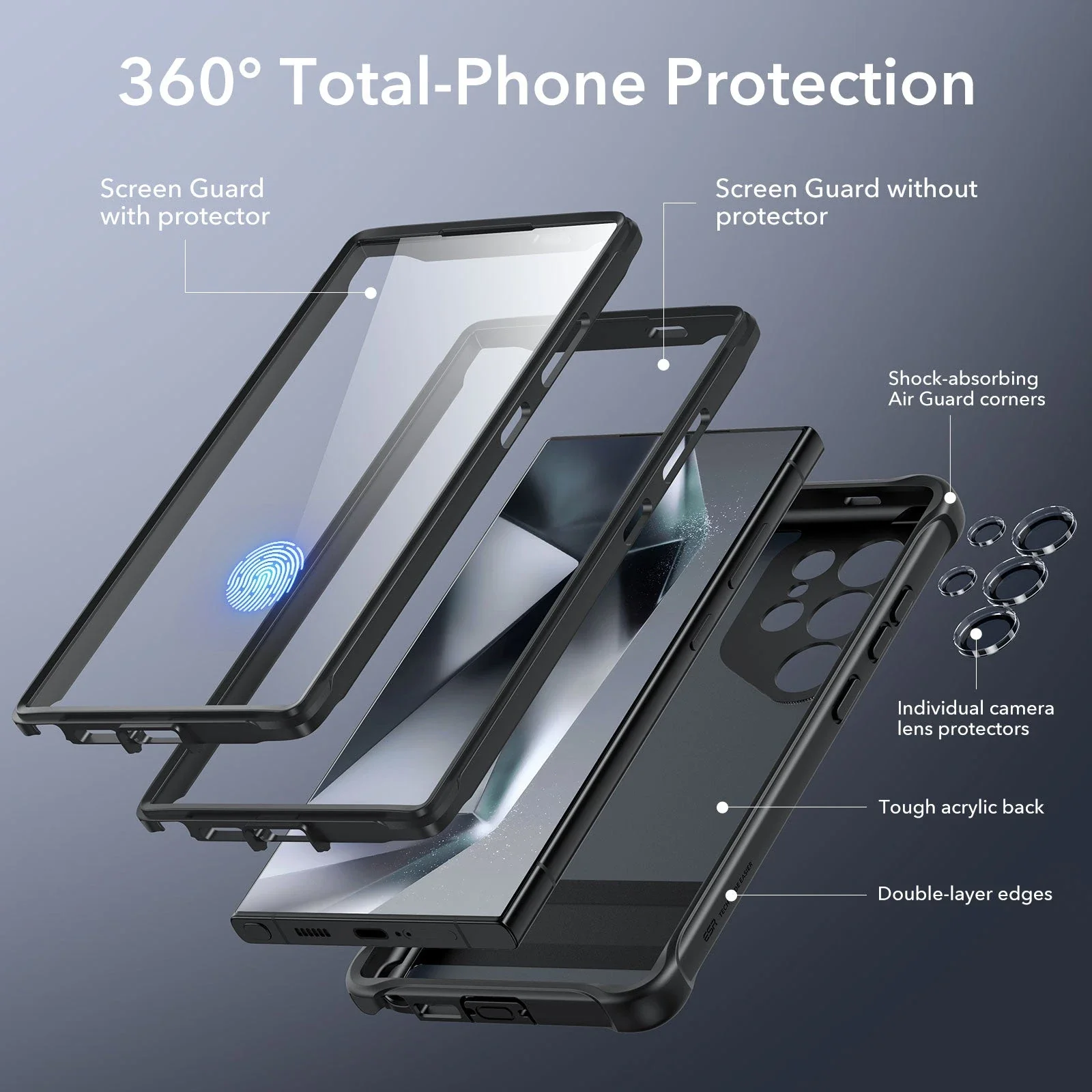 Galaxy S24 Ultra Armor Kickstand Case - Frosted Black - Image 3