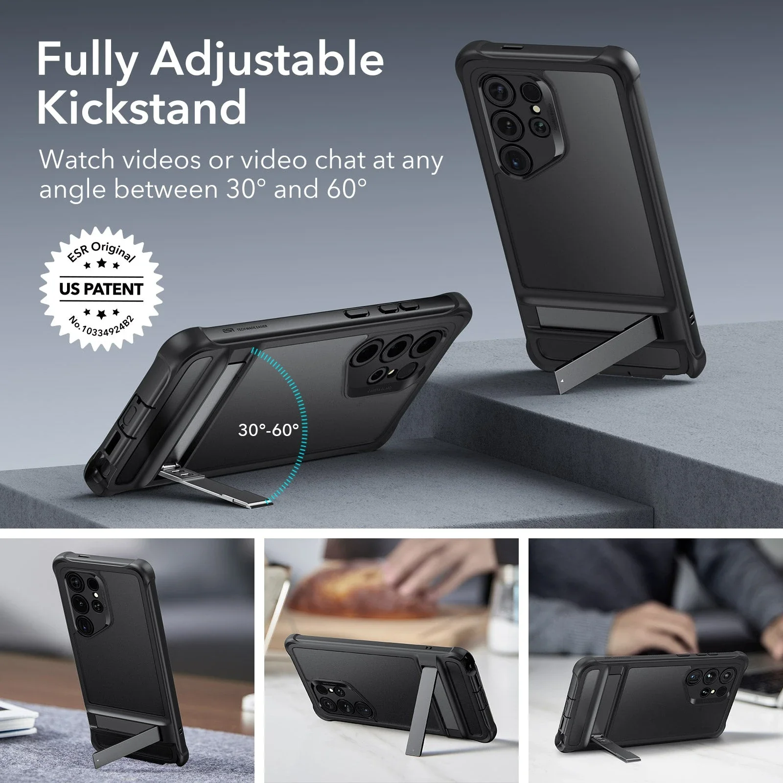 Galaxy S24 Ultra Armor Kickstand Case - Frosted Black - Image 5