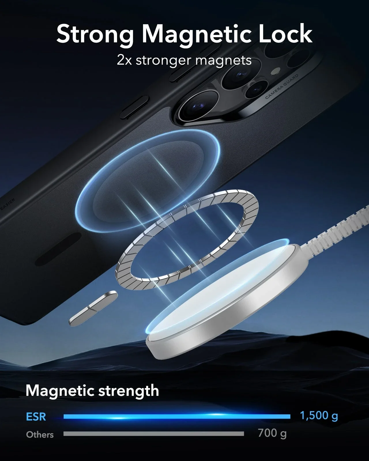 Galaxy S25 Ultra HaloLock Classic Hybrid Case Protection Bundle - Clear Black - Image 2