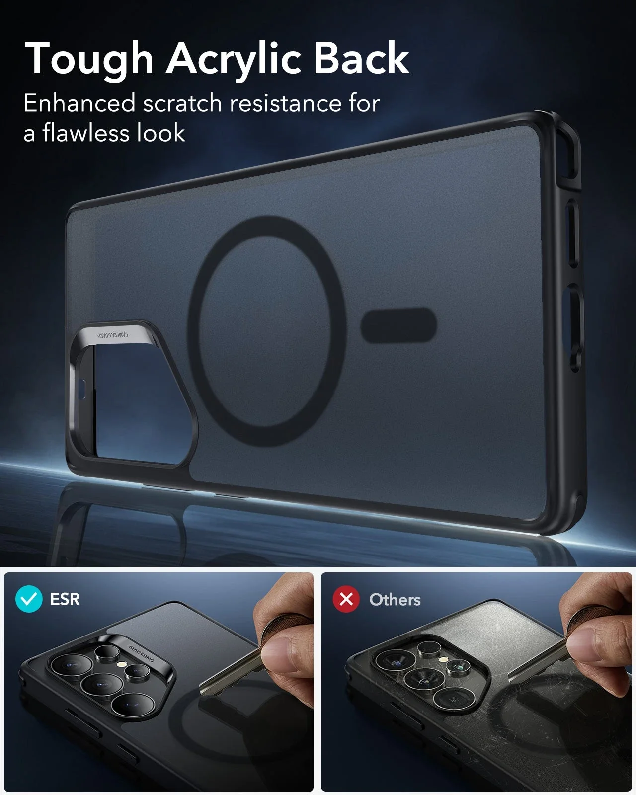 Galaxy S25 Ultra HaloLock Classic Hybrid Case Protection Bundle - Clear Black - Image 5