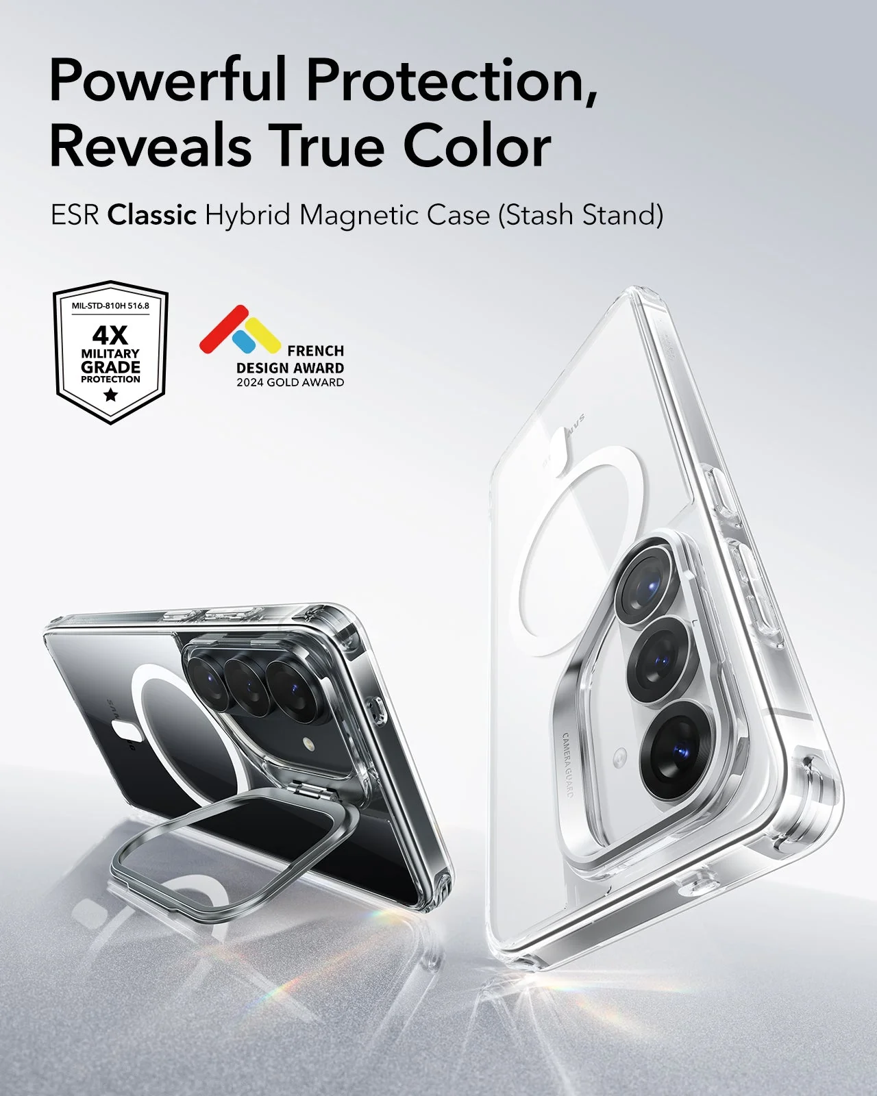Galaxy S26 Classic Hybrid Magnetic Case (Stash Stand) - Clear - Image 3