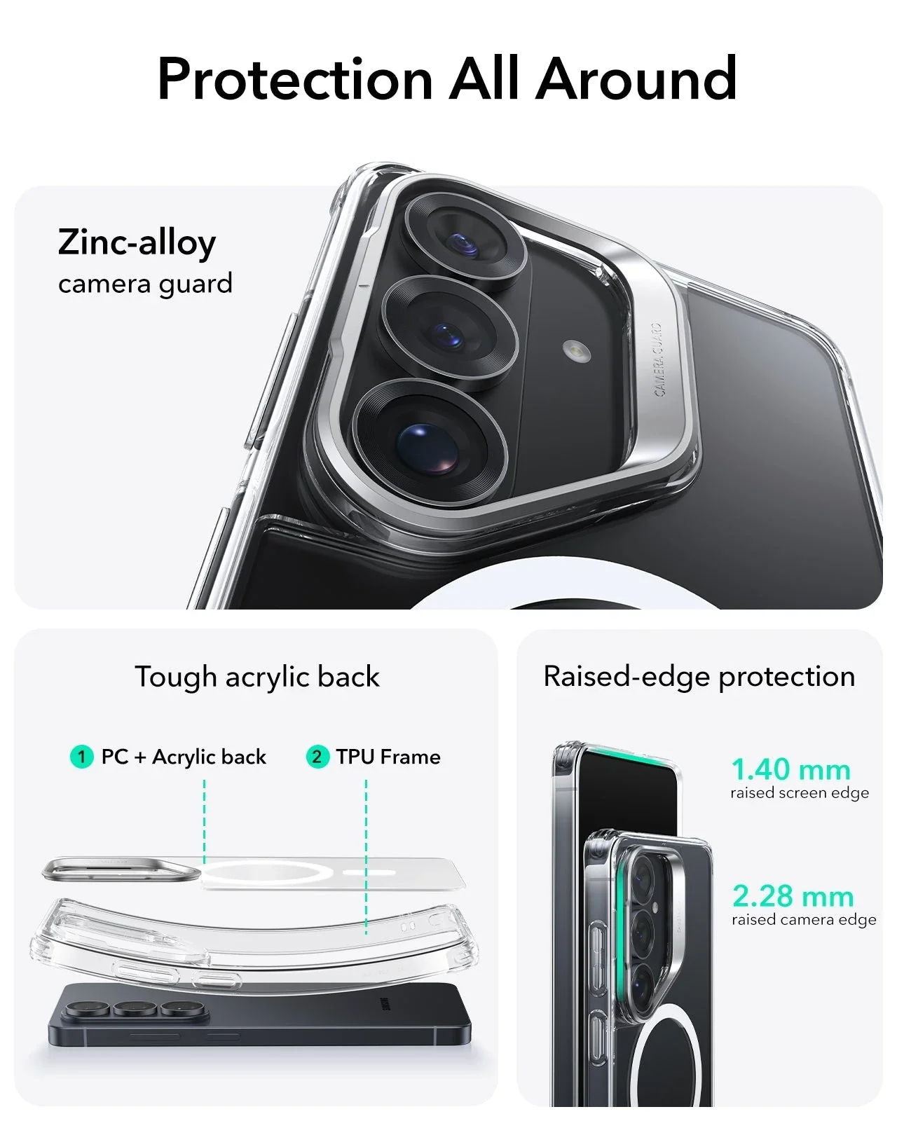 Galaxy S26 Classic Hybrid Magnetic Case (Stash Stand) - Clear - Image 4