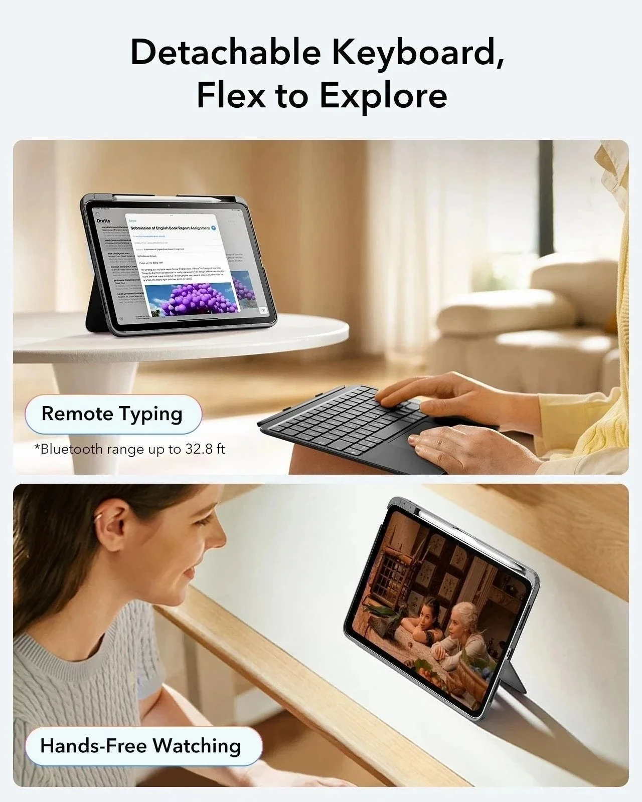 iPad 11" (A16) 2025 Flex-Tastaturhülle (abnehmbar) Pencil Bundle - DE Layout-Dark Gray - Image 4