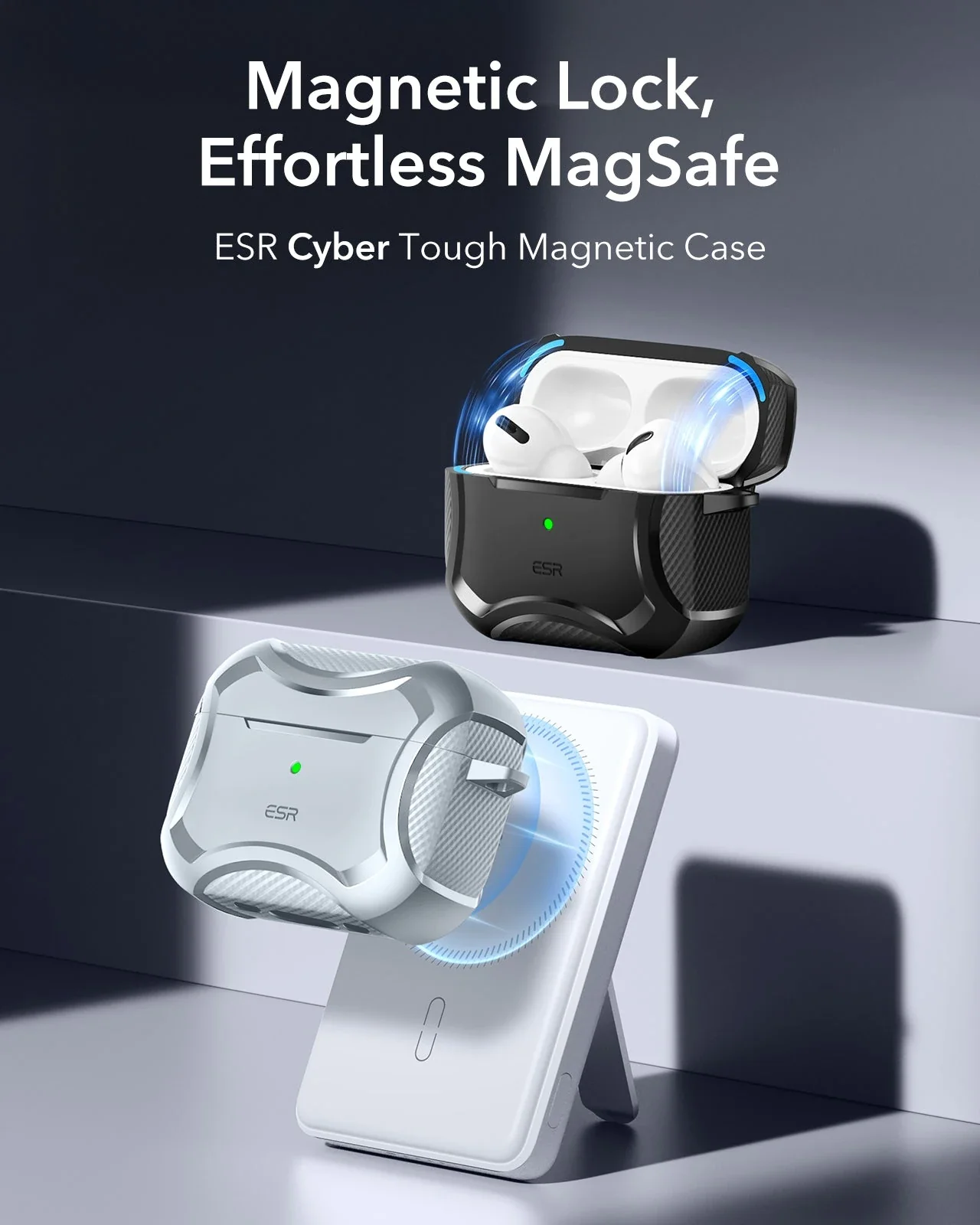 AirPods Pro 3 Cyber Tough Magnetic Case - Gray - Image 3
