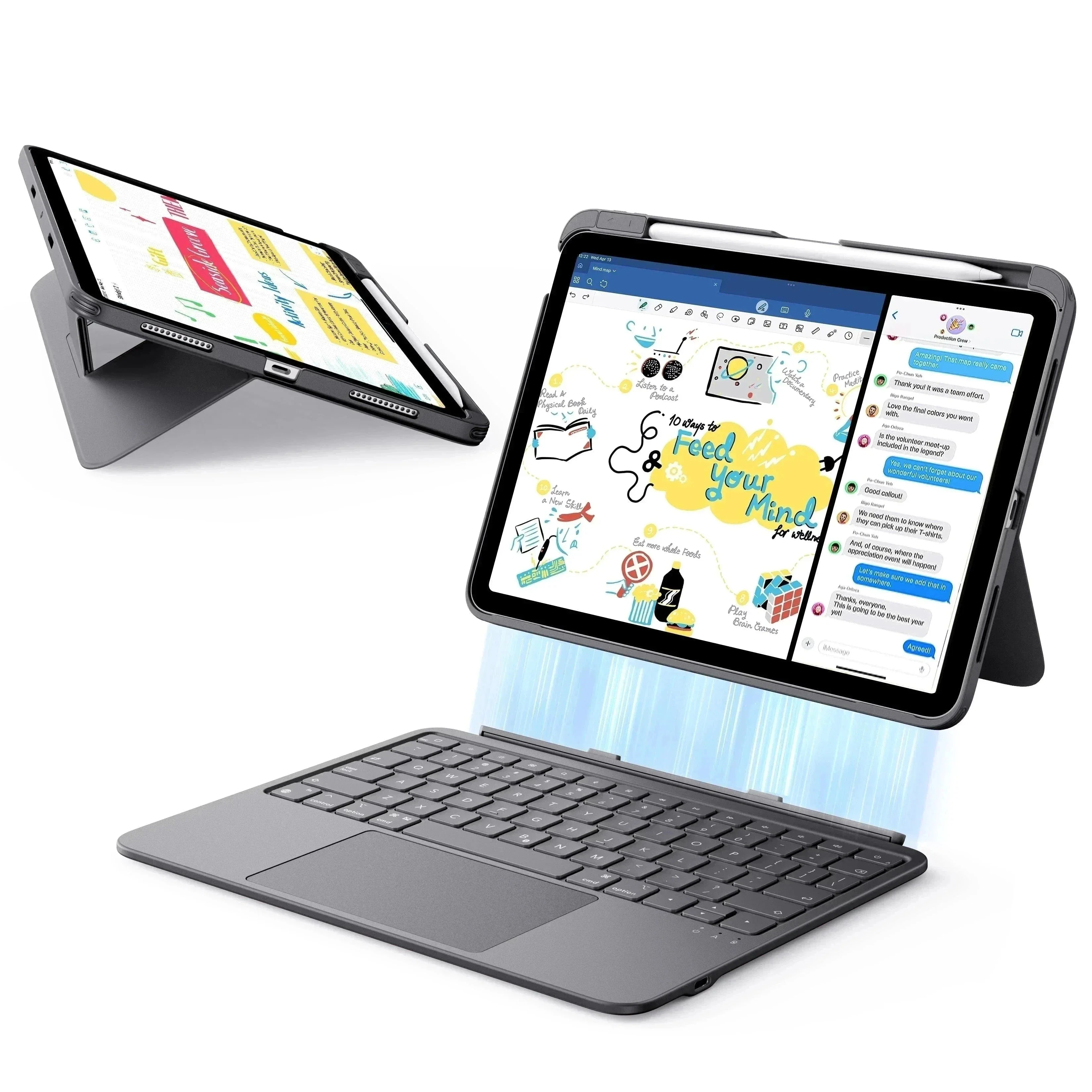 iPad Air 10.9"(5th/4th Gen ) Flex Keyboard Case (Detachable)- UK Layout-Dark Gray - Image 3