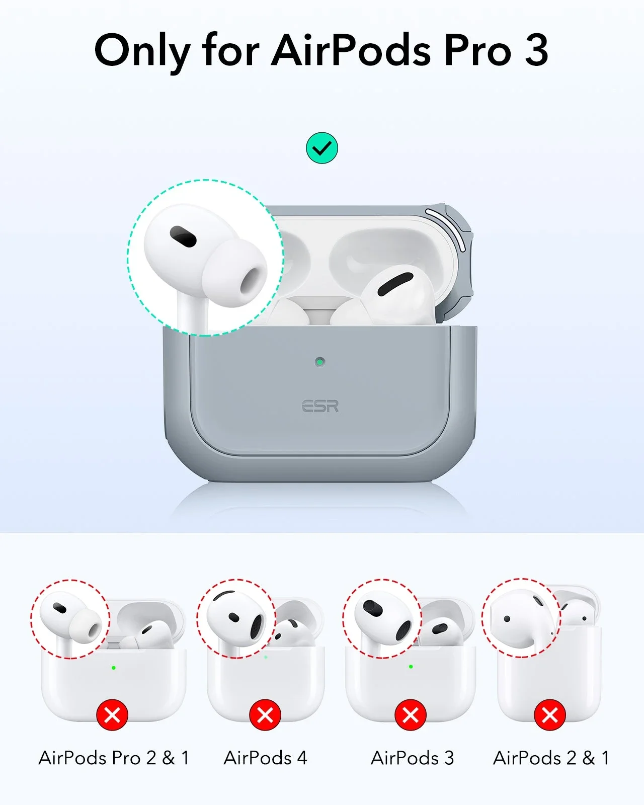 AirPods Pro 3 Orbit Hybrid Magnetic Case - Gray - Image 2