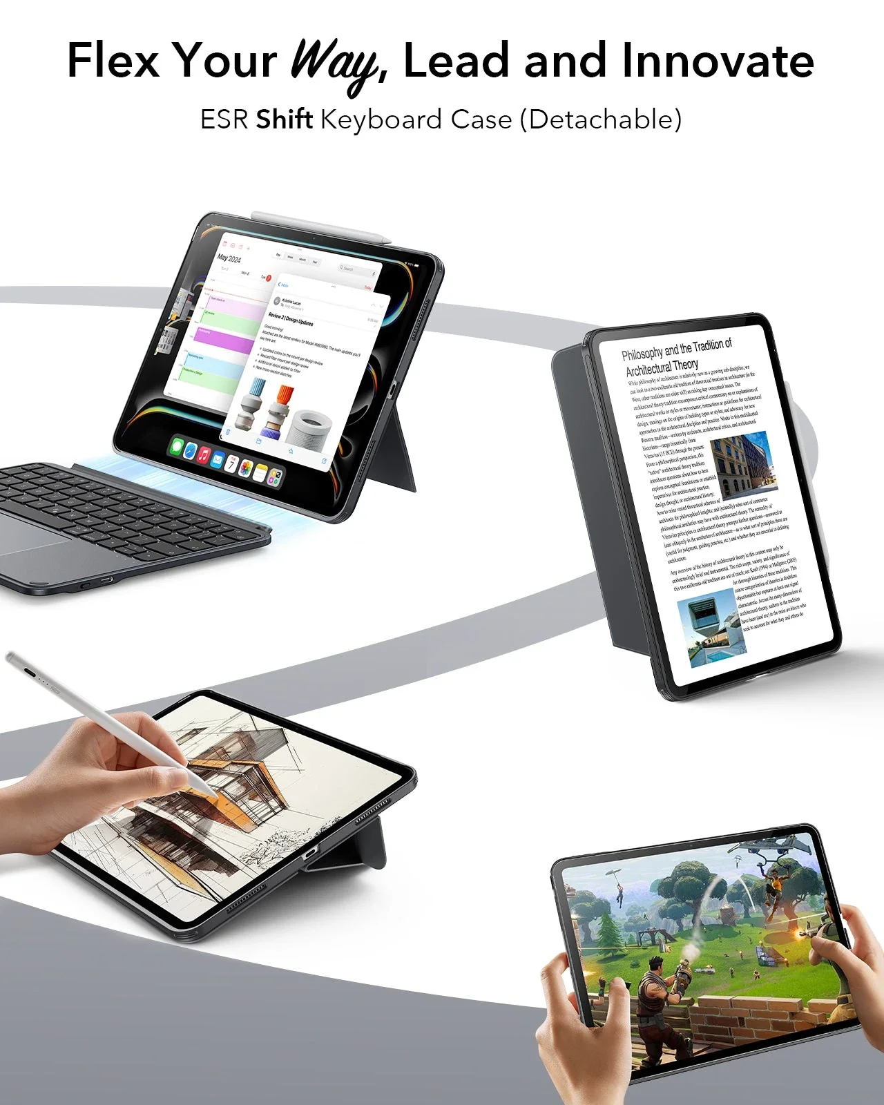iPad Pro 11" (2025) Shift Keyboard Case (Detachable) - US Layout - Dark Gray - Image 2