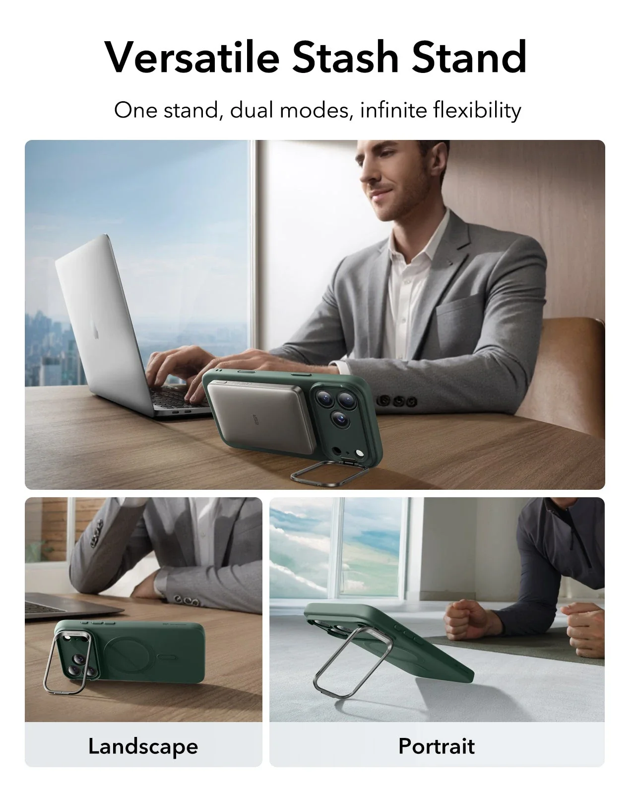 iPhone 17 Pro Cloud Soft Magnetic Case (Camera Control, Stash Stand) - Olive Green - Image 6