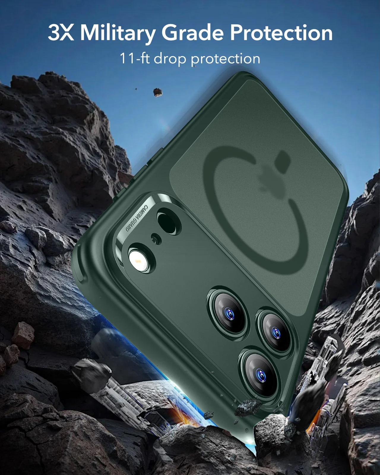 iPhone 17 Pro Max Classic Hybrid Magnetic Case (Camera Control) - Frosted Green - Image 4