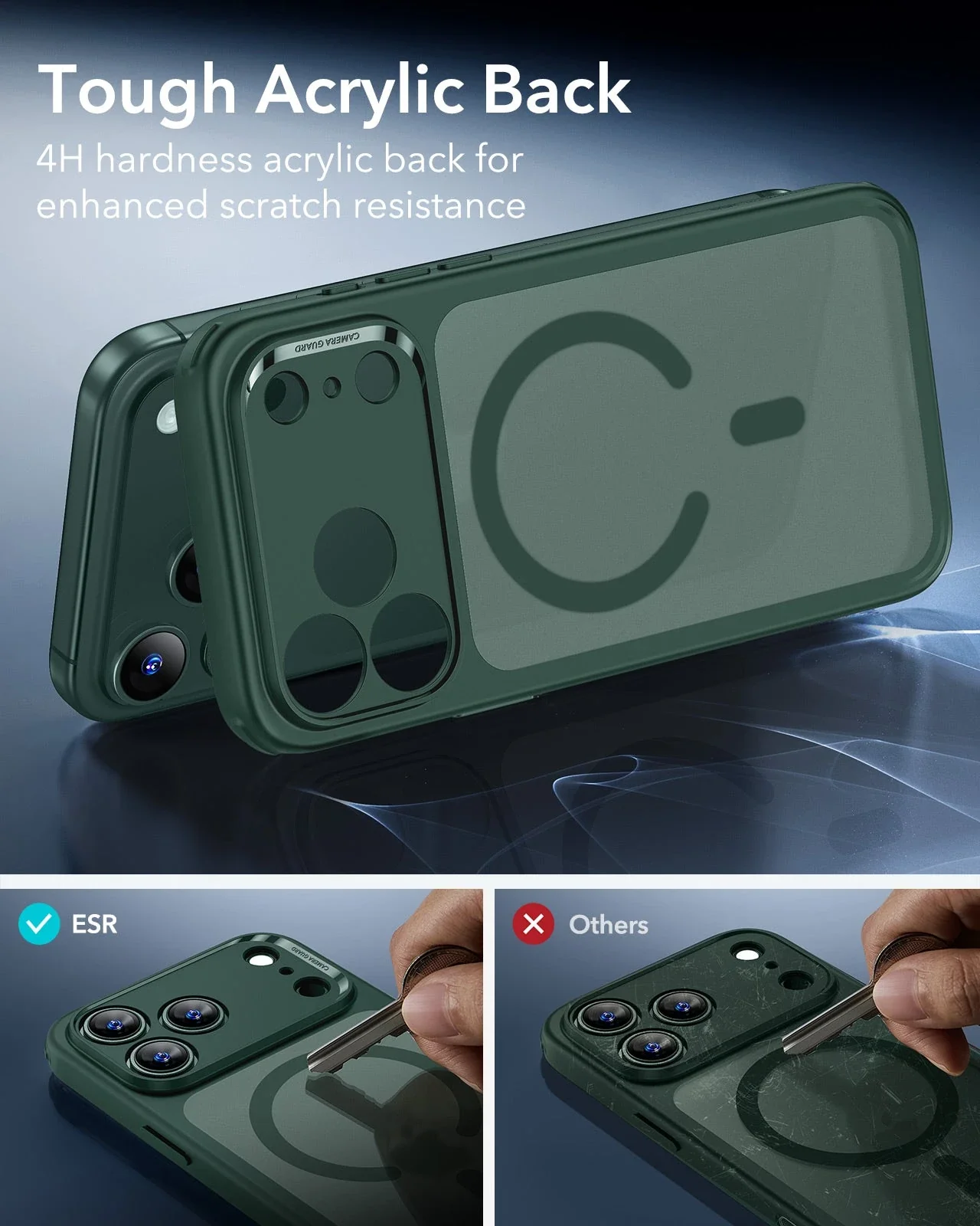 iPhone 17 Pro Max Classic Hybrid Magnetic Case (Camera Control) - Frosted Green - Image 6