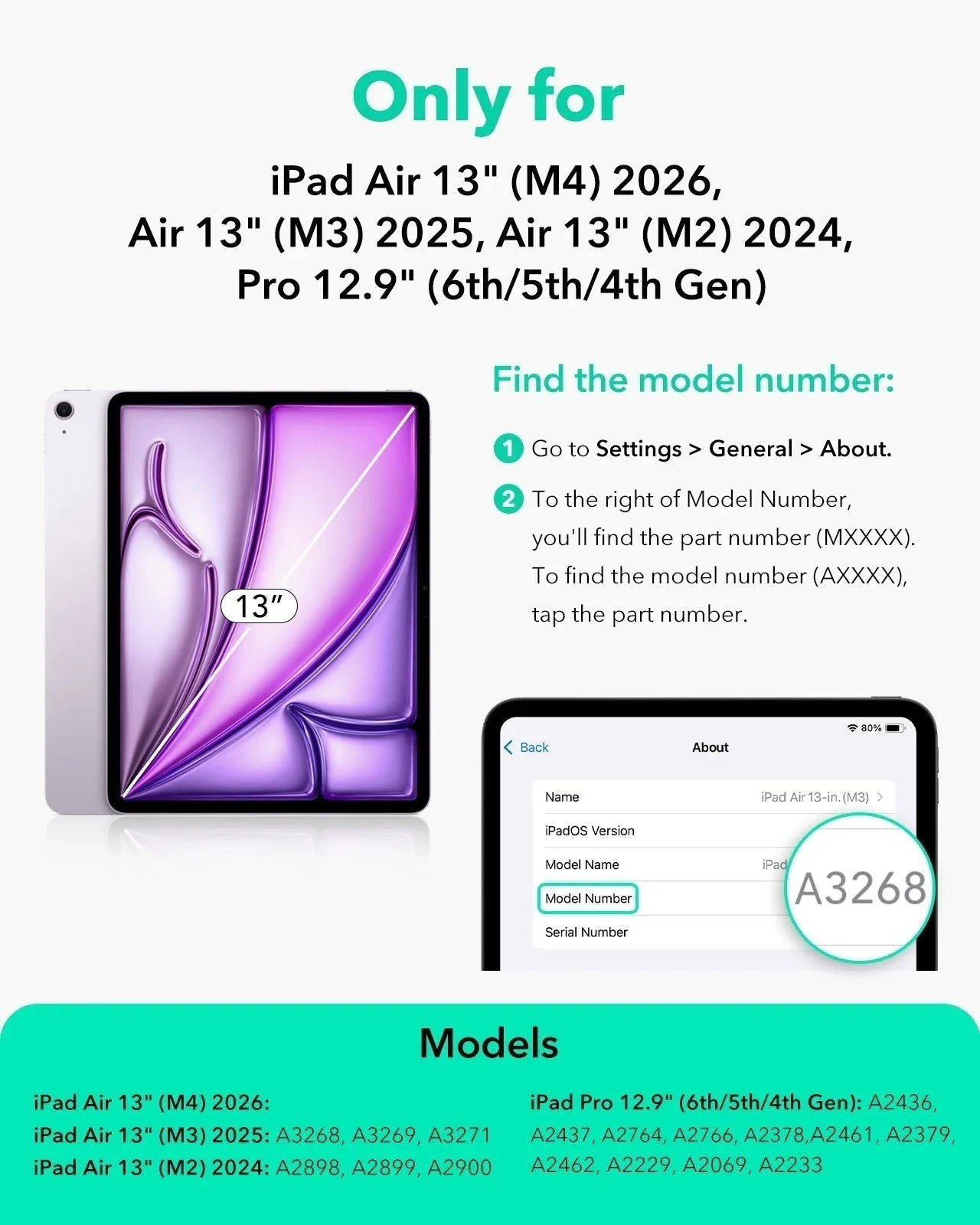 iPad Air 13" (M4) 2026 Rebound Magnetic Case - Grey - Image 2