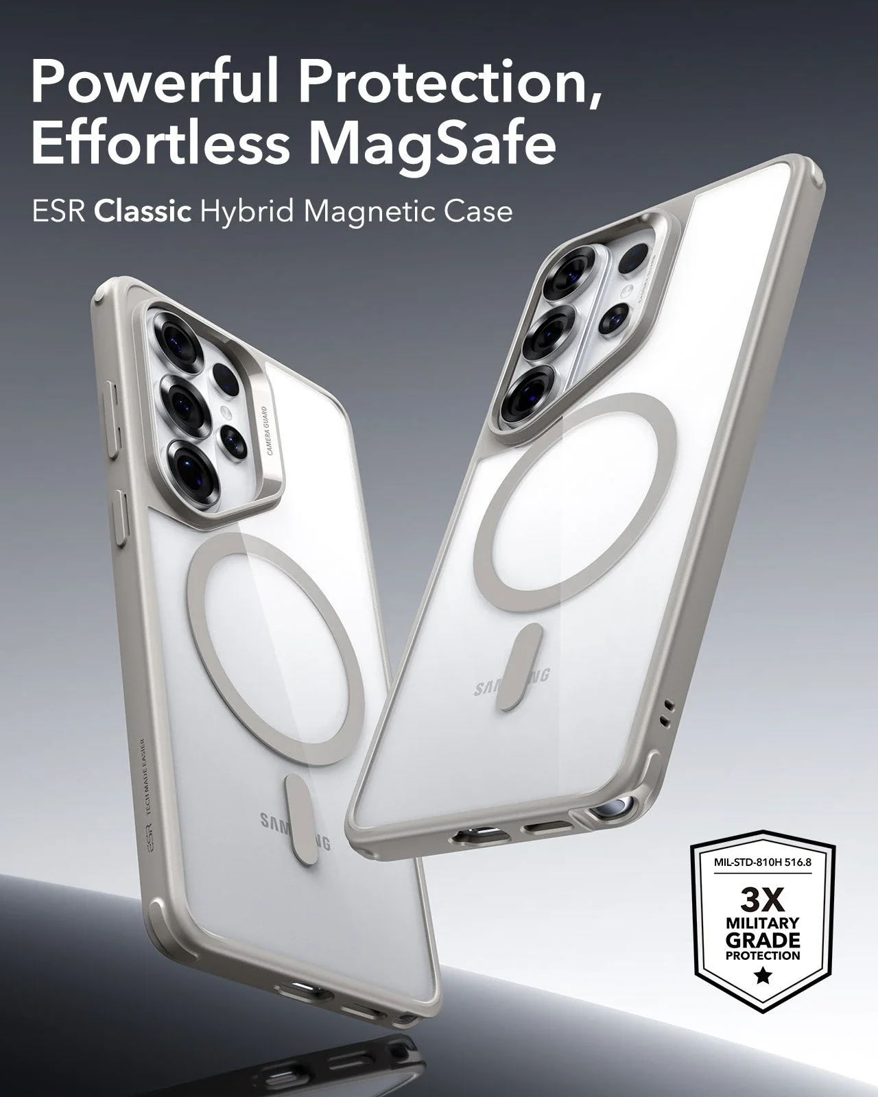 Galaxy S26 Ultra Classic Hybrid Magnetic Case - Clear Grey - Image 2