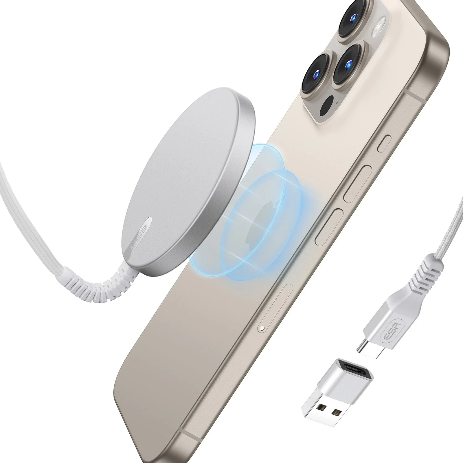 Mini Wireless Charger (HaloLock) - Silver