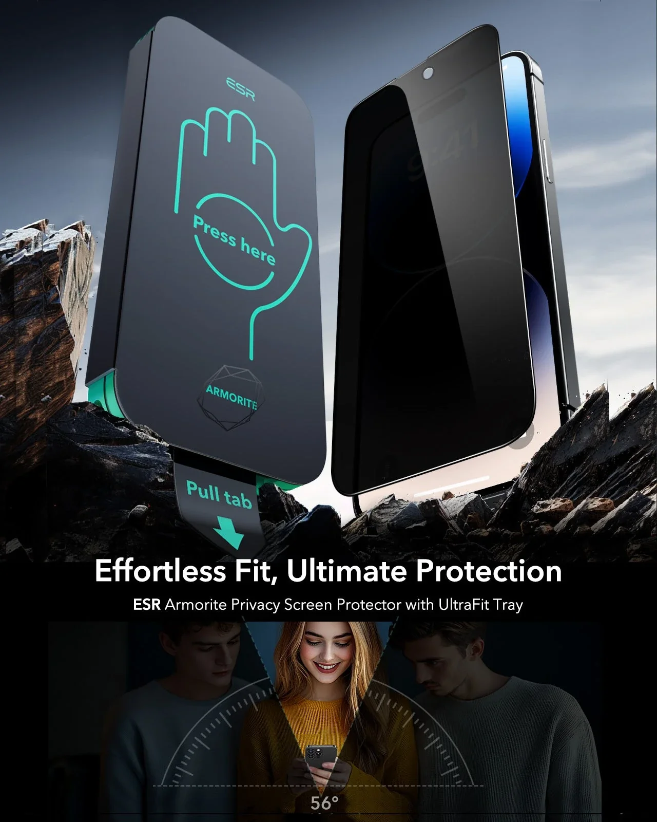 iPhone 14 Pro Max UltraFit Armorite Privacy Screen Protector - 3 Pack - Image 2