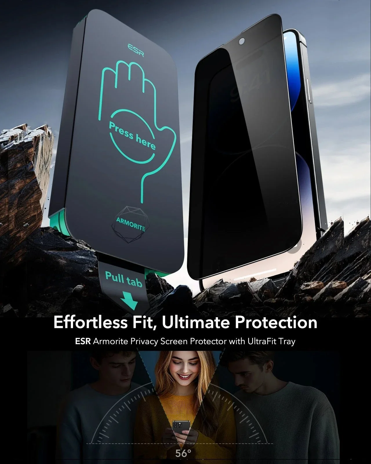 iPhone 14 Pro UltraFit Armorite Privacy Screen Protector - 3 Pack - Image 2
