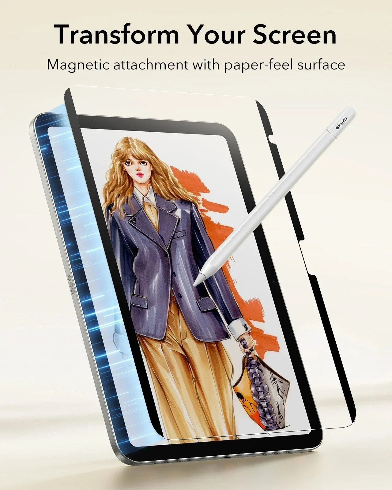 iPad 11" (A16, 2025) Rebound Magnetic Keyboard Case and Paper-Feel Screen Protector Bundle-US Layout-White - Image 18