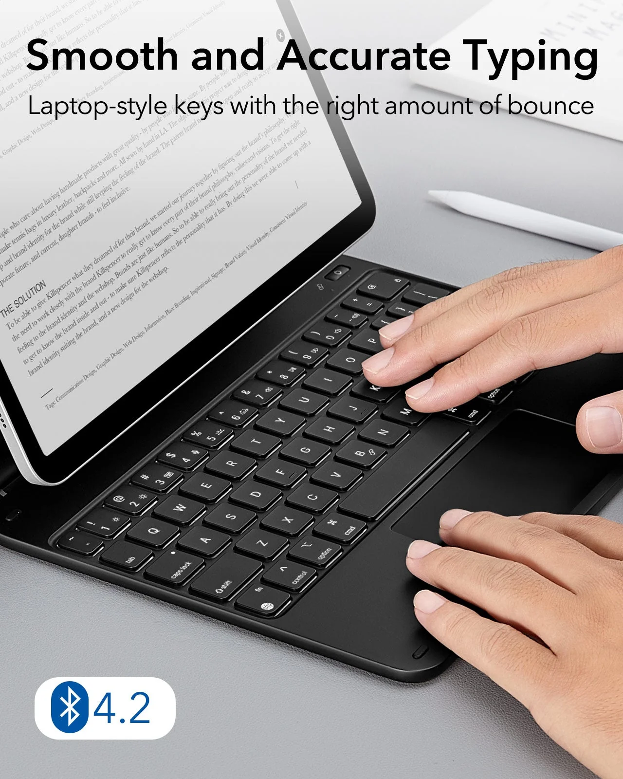 iPad 11" (A16, 2025) Rebound Magnetic Keyboard Case Paper-Feel Bundle - US Layout-Black - Image 6