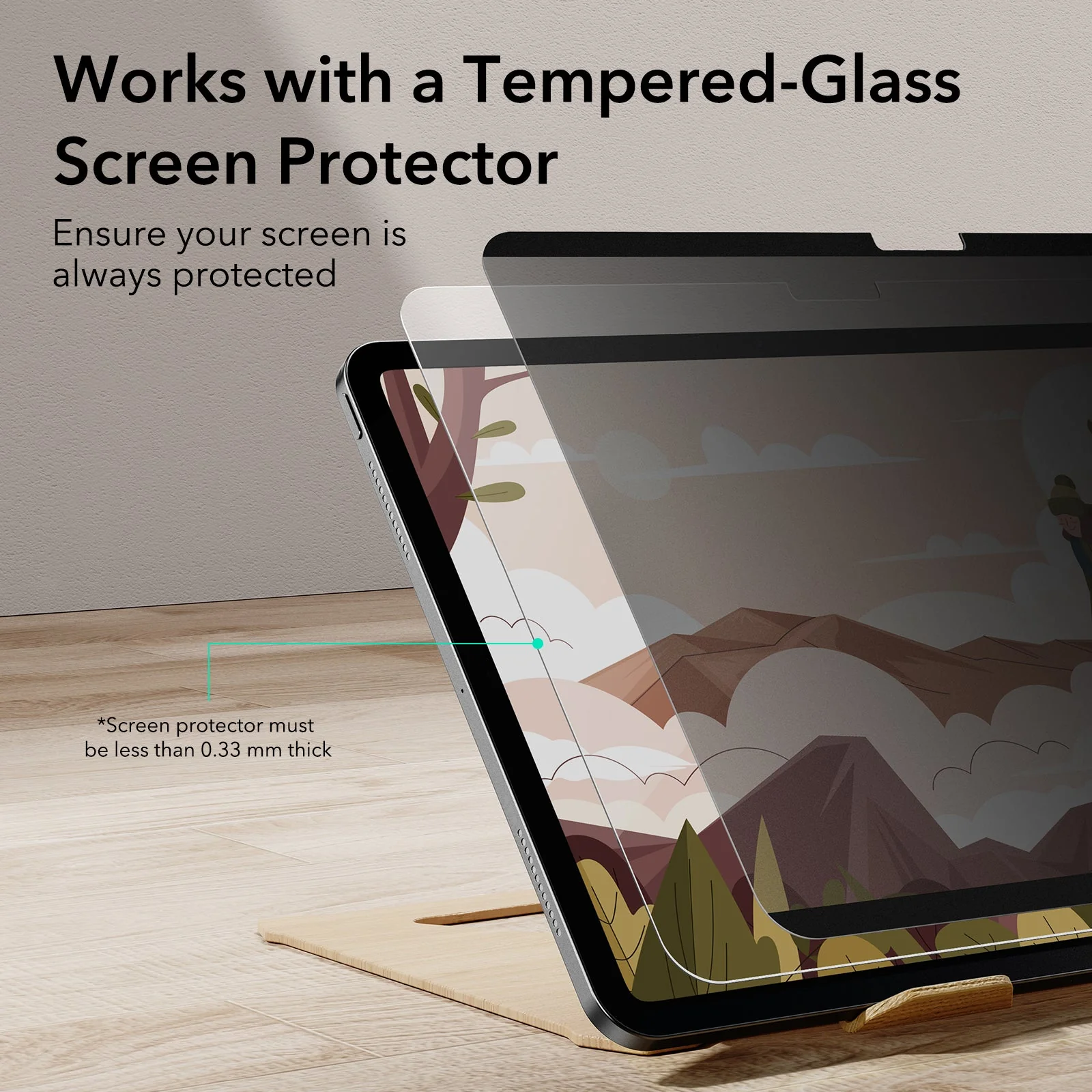 iPad Air 11" (2024) Privacy Magnetic Screen Protector Set - 1 Privacy + 2 Tempered-Glass - Image 5