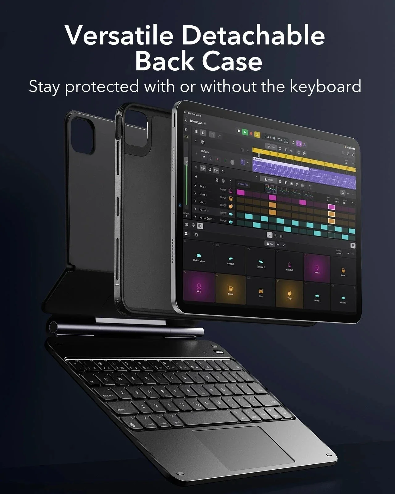iPad Air 11” (2025) Rebound Magnetic Keyboard Case 360 - US Layout-Blue - Image 4
