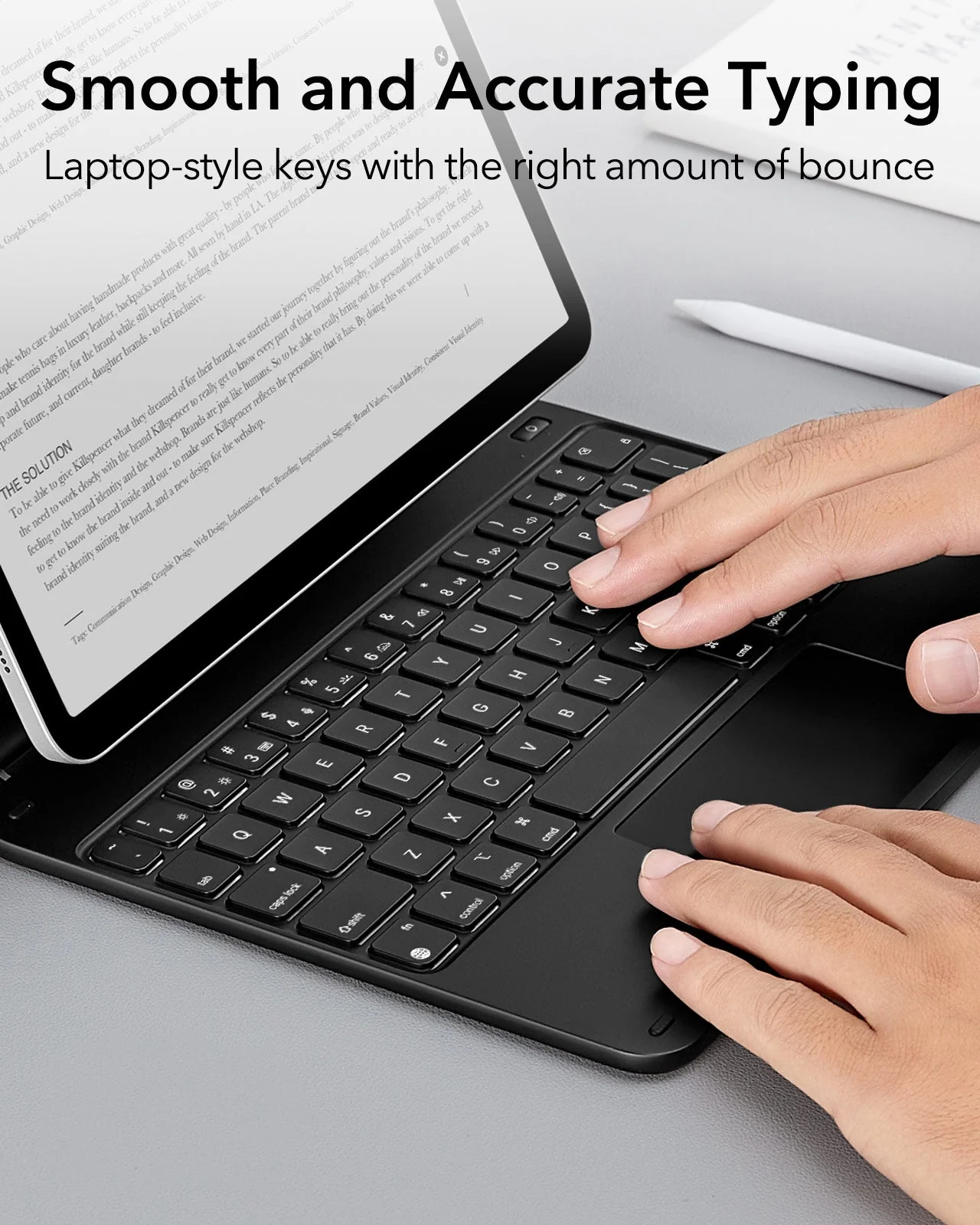 iPad Air 11” (2025) Rebound Magnetic Keyboard Case - US Layout-White - Image 5
