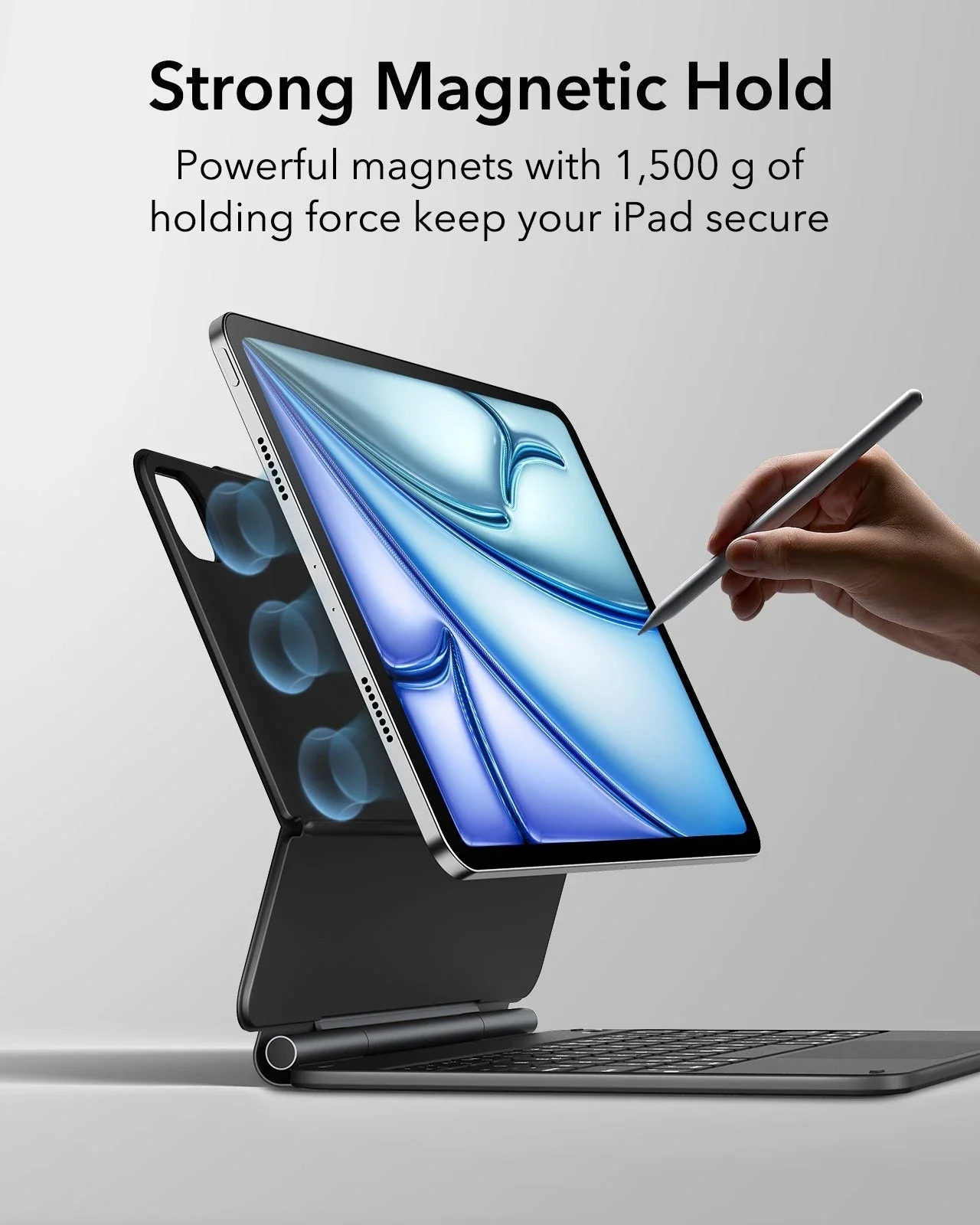 iPad Air 11” (2025) Rebound Magnetic Keyboard Case - US Layout-White - Image 8