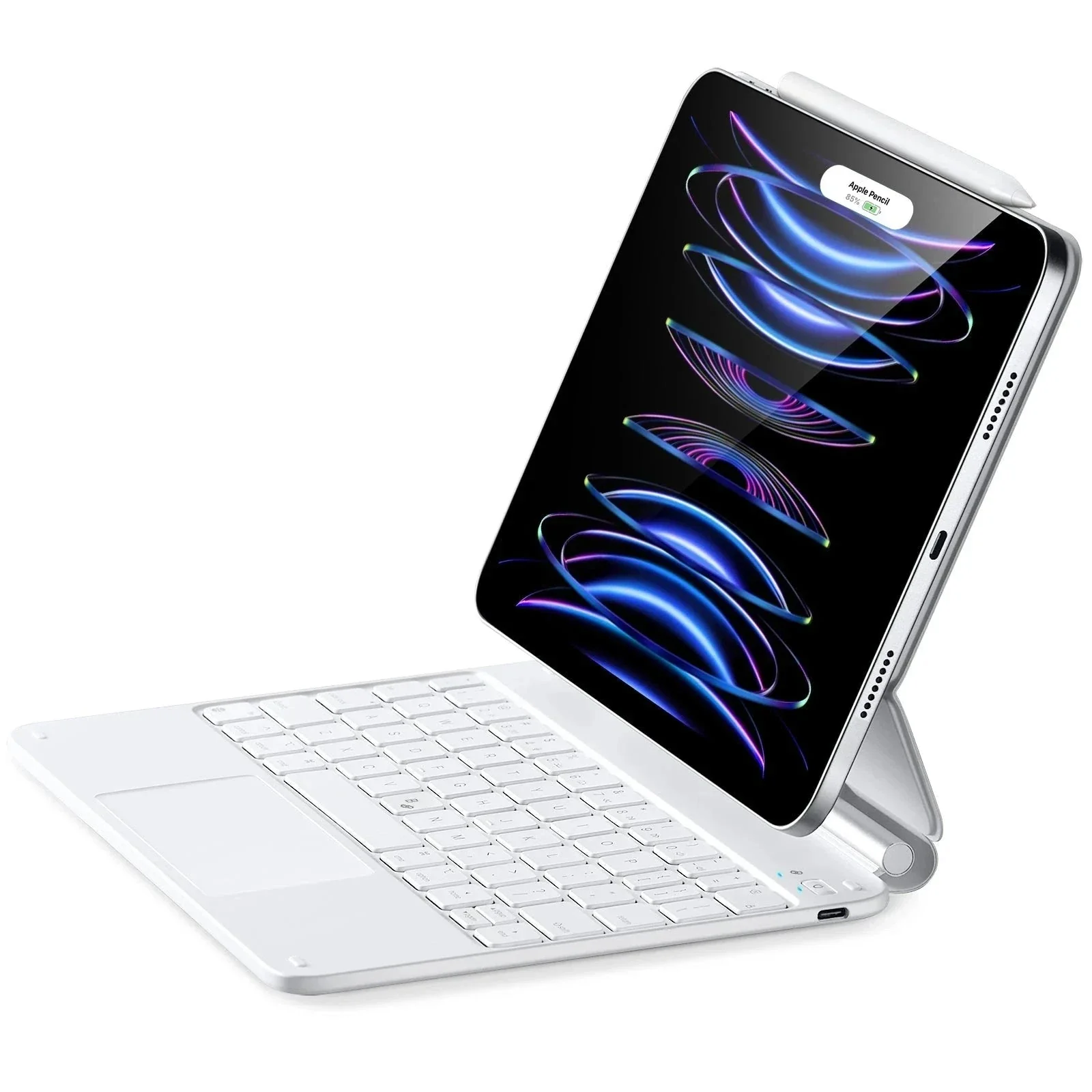 iPad Air 11” (2025) Rebound Magnetic Keyboard Case - US Layout-White - Image 10