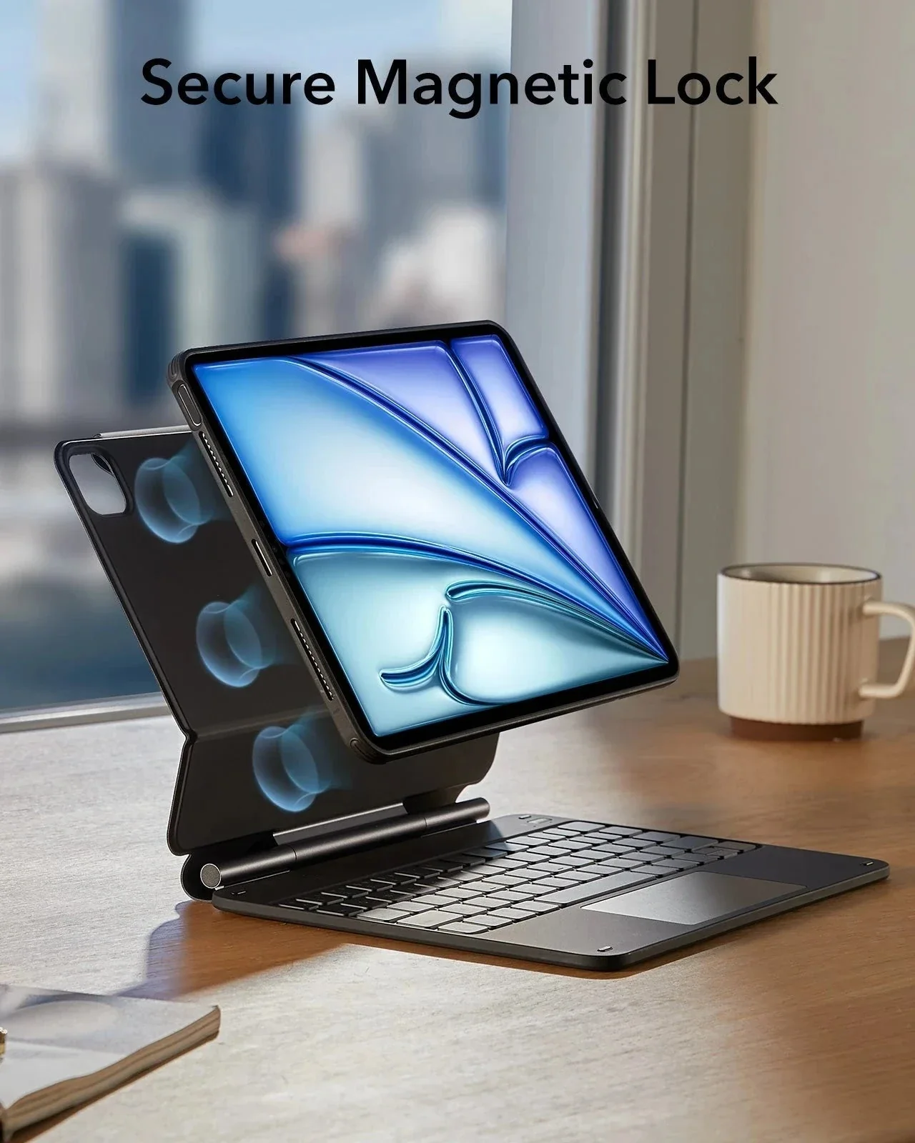iPad Air 11" (2025) Rebound Magnetische Tastatur Hülle 360 - DE Layout-Black - Image 8