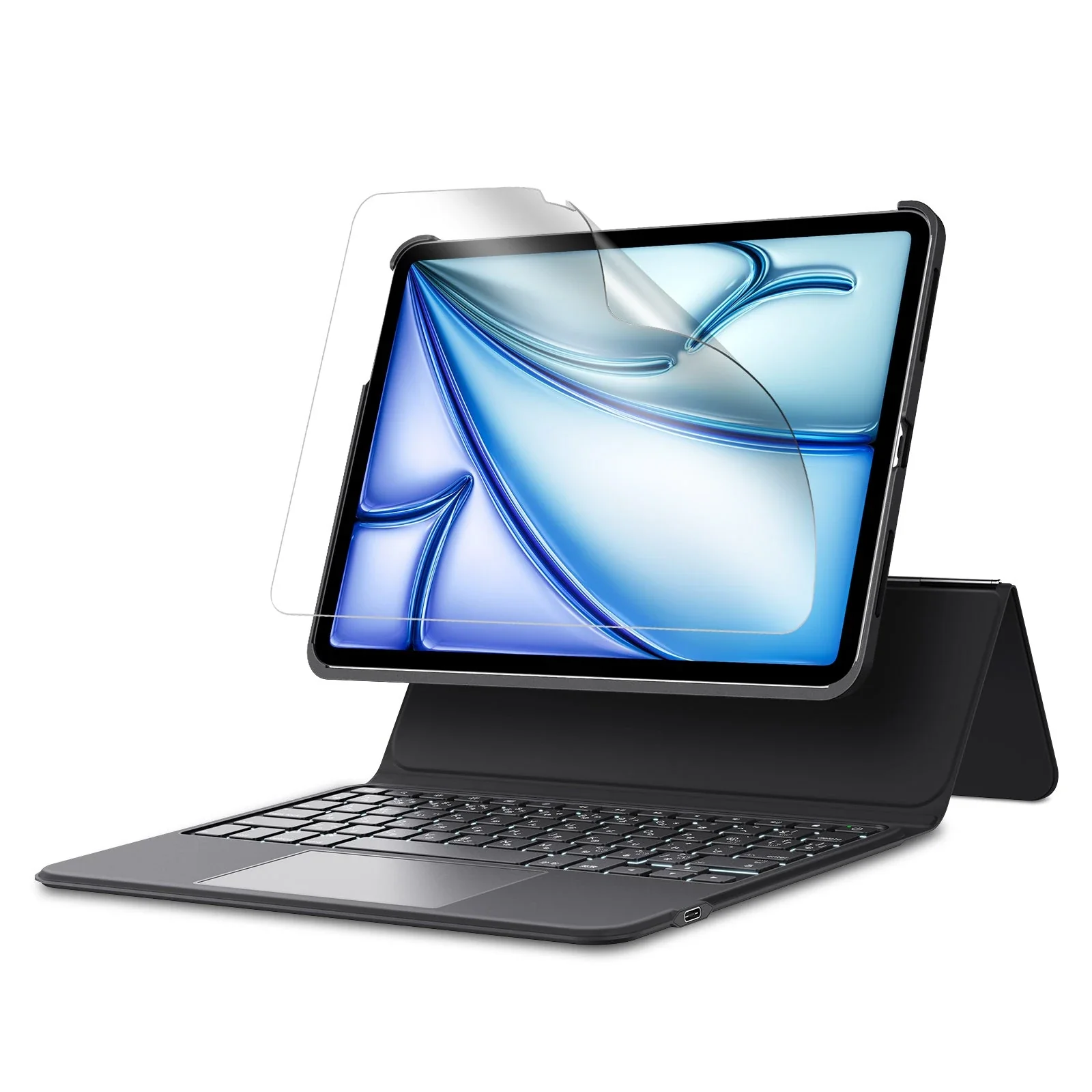 iPad Air 13ʺ (2024) Ascend Keyboard Case Paper-Feel Bundle - UK Layout-Black