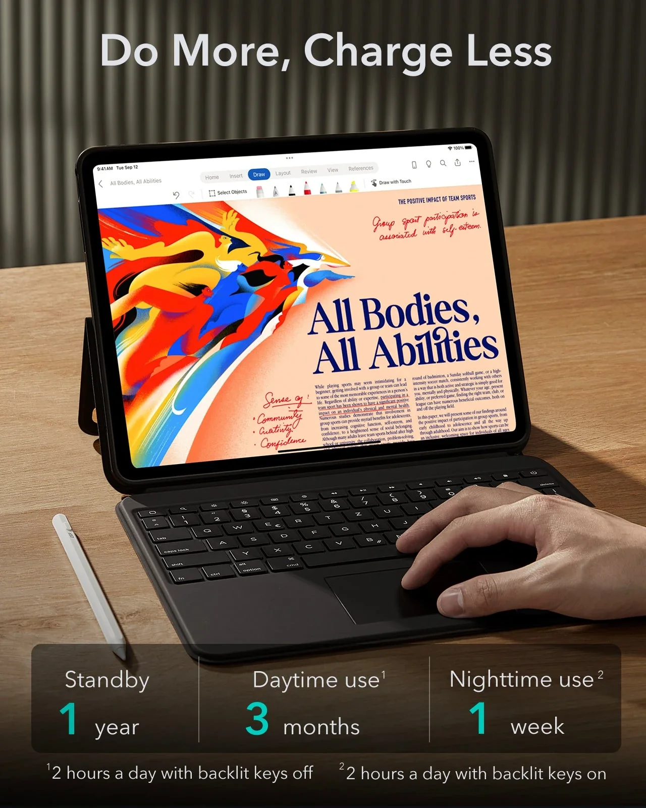 iPad Air 13" (2024) Ascend Tastatur Hülle - DE Layout - Schwarz - Image 10