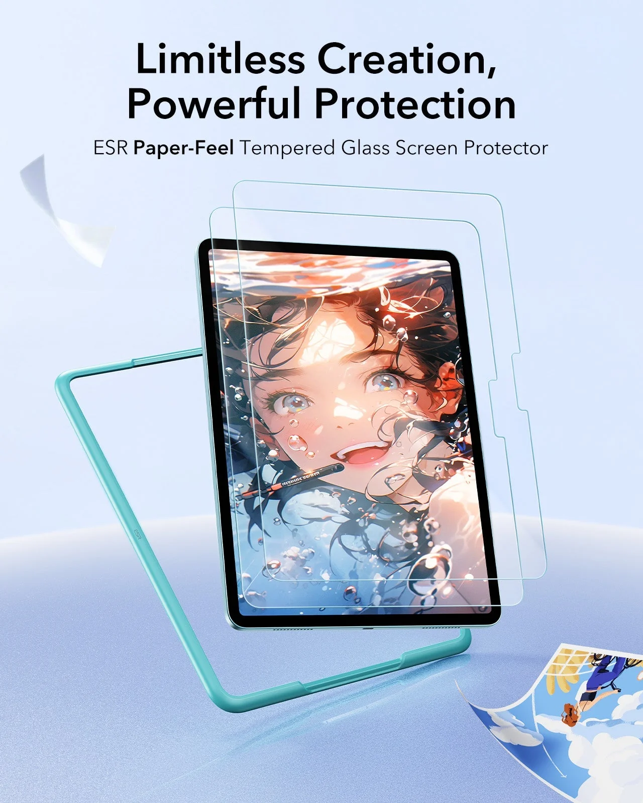 iPad Air 13" (2025) Paper-Feel Tempered-Glass Screen Protector Set - 2 Paper-Feel Tempered-Glass + 2 UltraFit Classic - Image 3