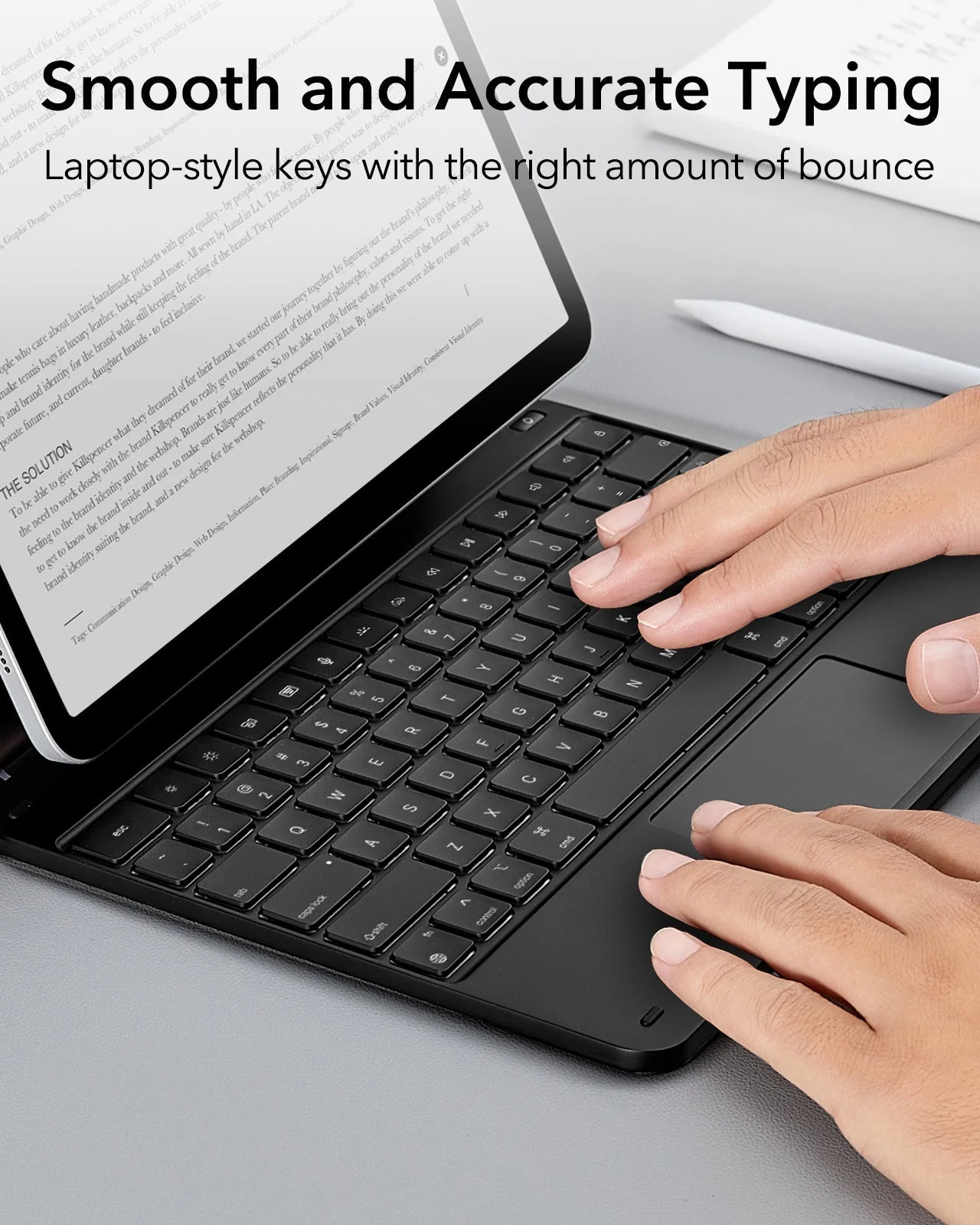 iPad Air 13" (2024) Rebound Magnetic Keyboard Case - UK Layout-Black - Image 7