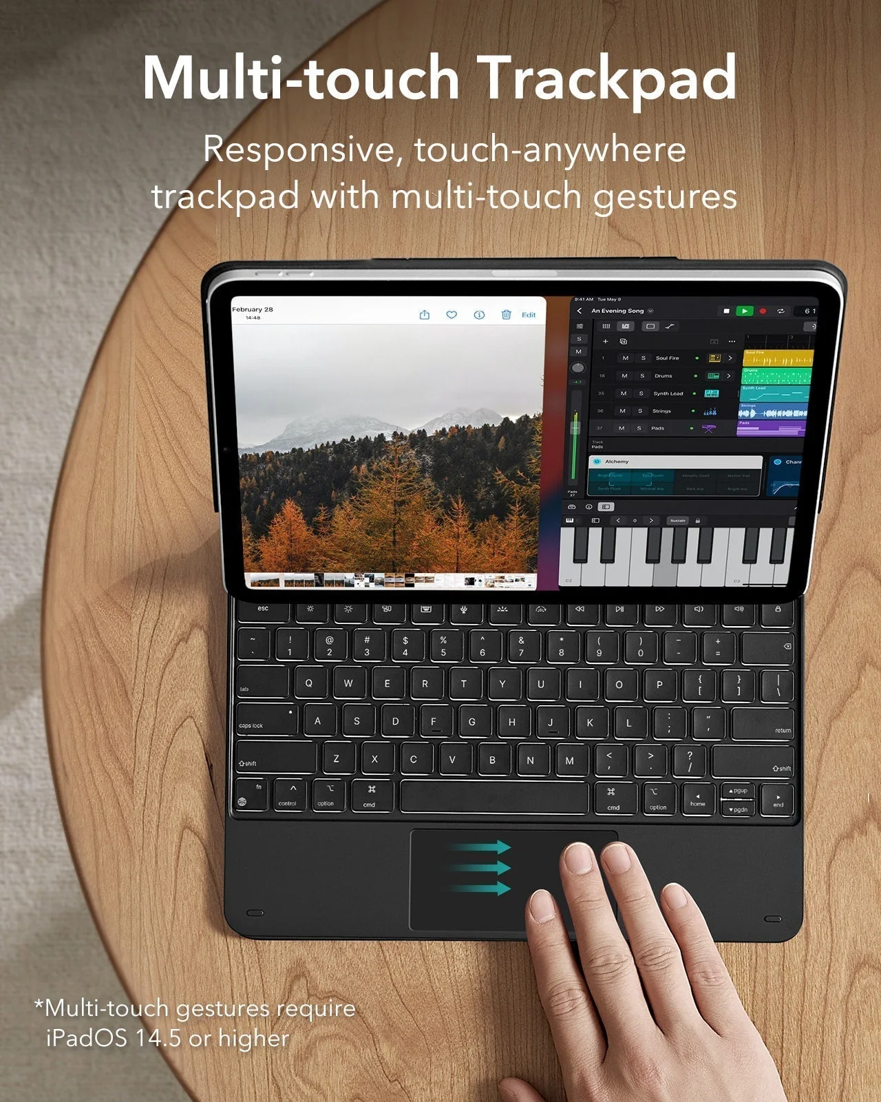 iPad Air 13″ (2025) Rebound Magnetic Keyboard Case - US Layout-Black - Image 5