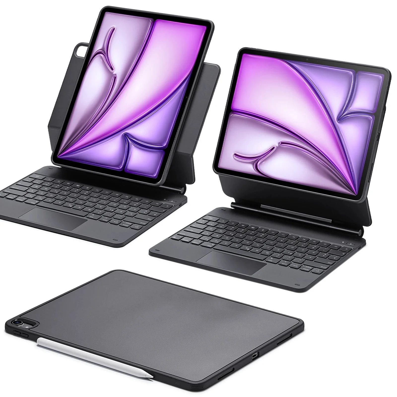 iPad Air 13" (2024) Rebound Magnetische Tastatur Hülle 360 - DE Layout-Schwarz