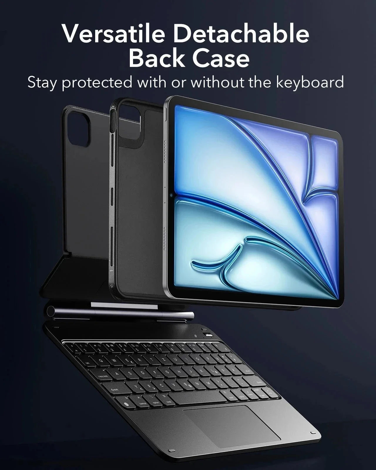 iPad Air 11" (2024) Rebound Magnetische Tastatur Hülle 360 - DE Layout-White - Image 5