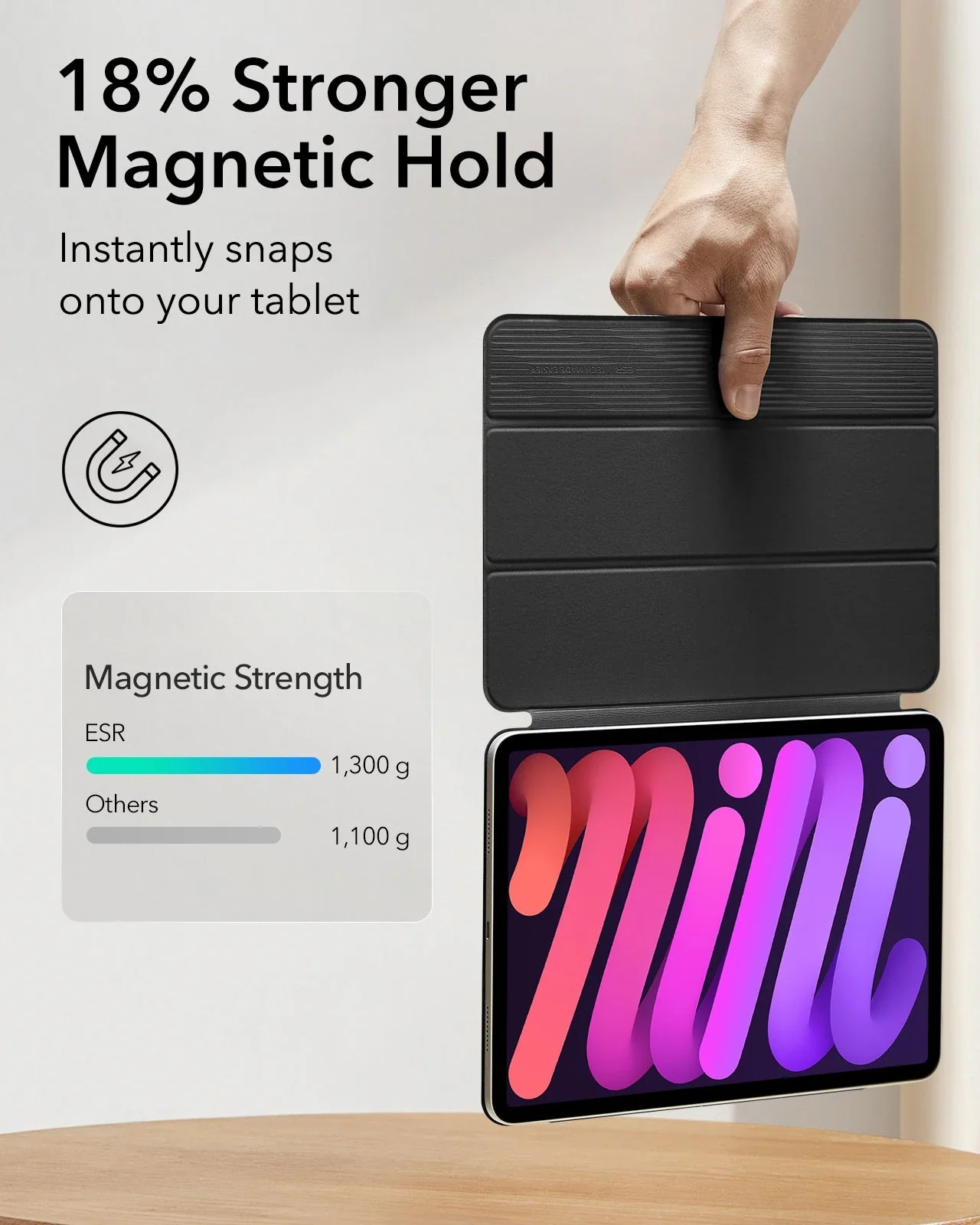 iPad mini 7/mini 6 Rebound Magnetic Case - Black - Image 4