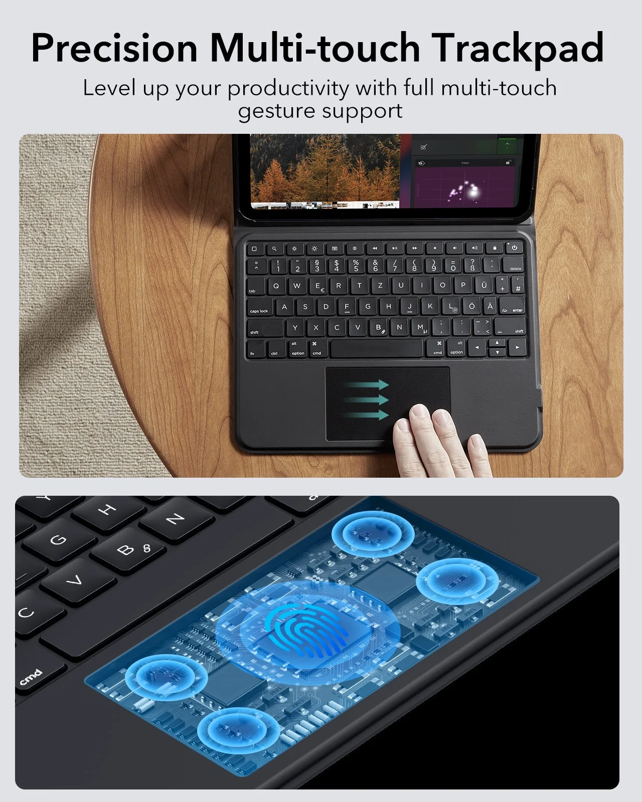 iPad Pro 11" (2024) Ascend Tastatur Hülle - DE Layout-Anthrazit - Image 5