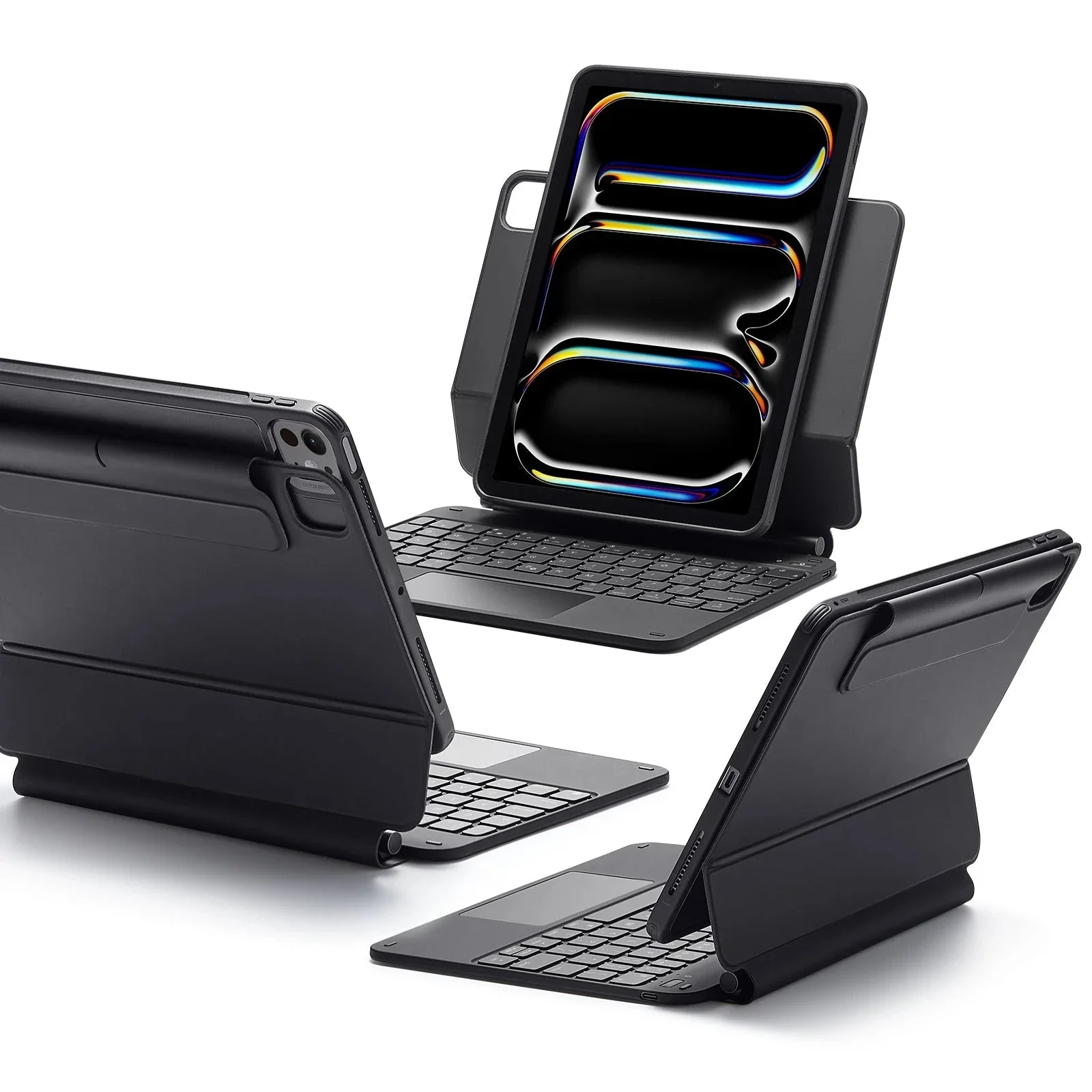 iPad Pro 11" (2024) Rebound Magnetische Tastatur Hülle 360 - DE Layout-Schwarz - Image 3