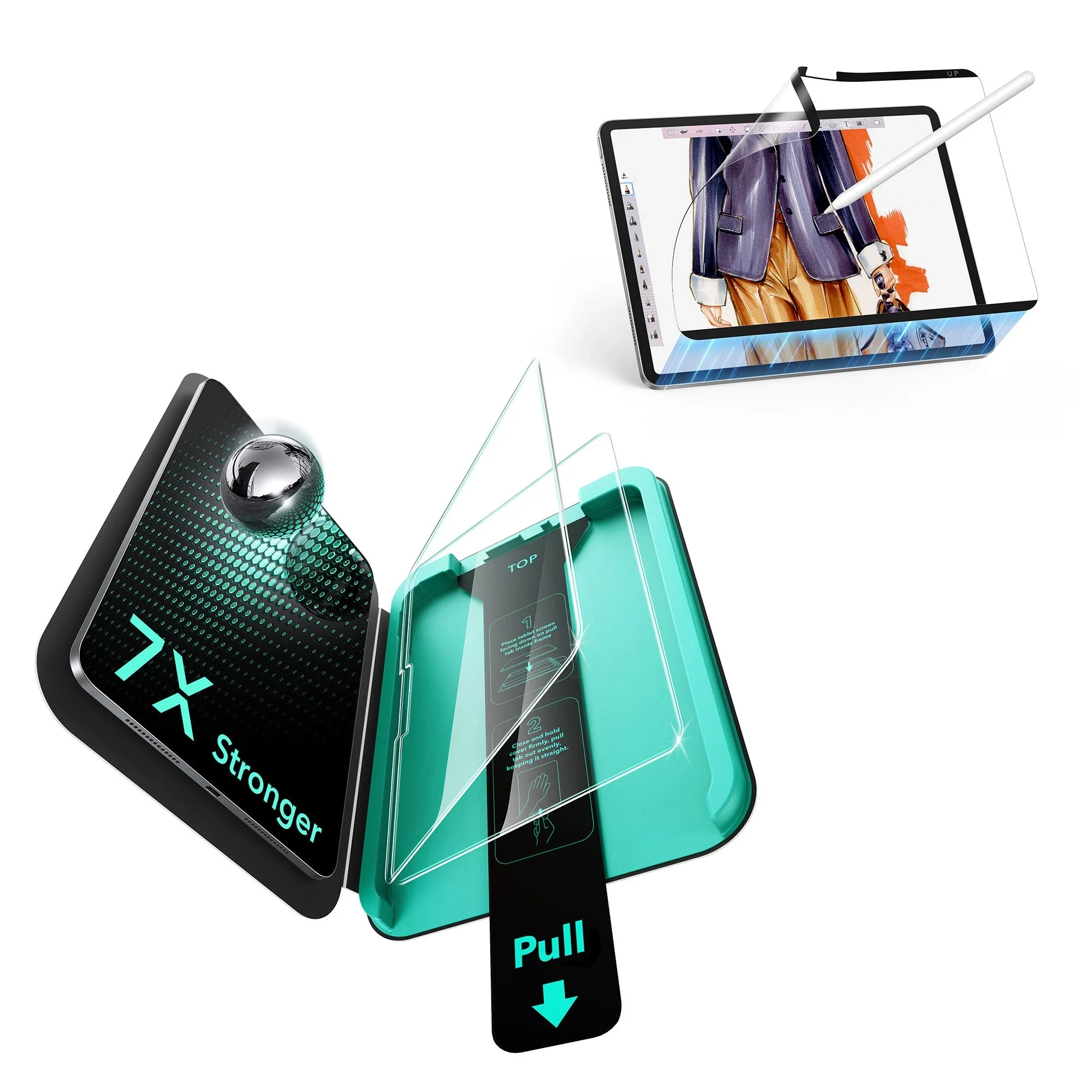 iPad Pro 11" (2025) Paper-Feel Magnetic Screen Protector Set – 1 Paper-Feel + 2 Tempered Glass