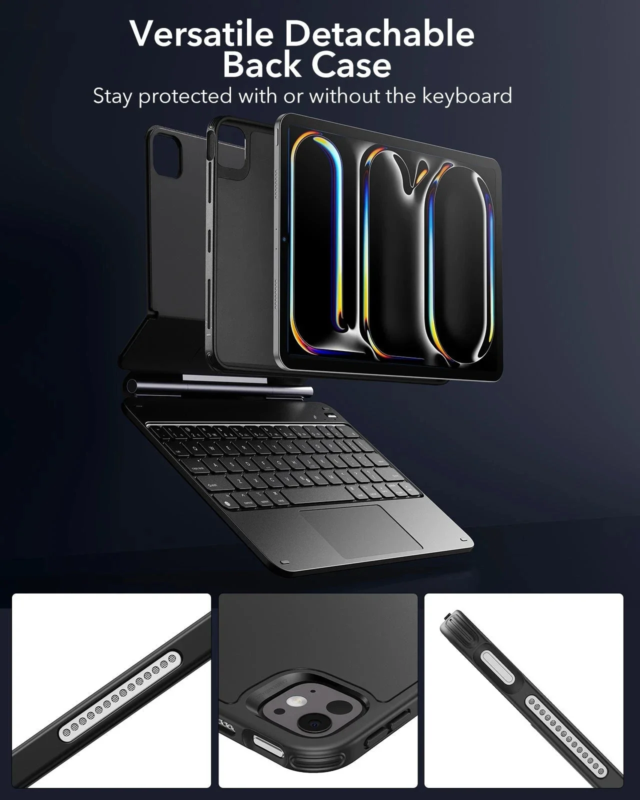 iPad Pro 11ʺ (2025) Bundle Rebound Magnetic Keyboard Case 360 & Armorite Screen Protectors - US Layout-Black - Image 10