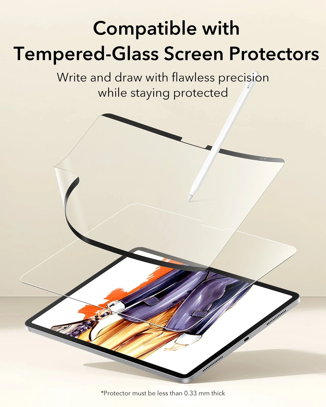 iPad Pro 11" (2025) Paper-Feel Magnetic Screen Protector - 1 Pack - Image 7
