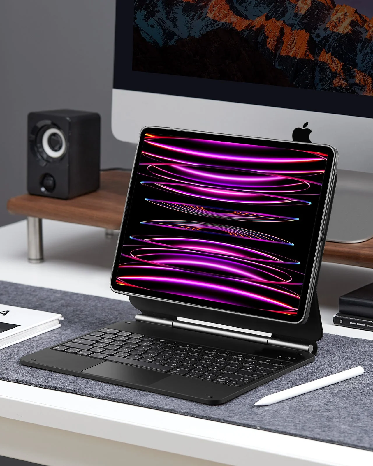 iPad Pro 12,9″ (6./5./4./3. Generation) magnetische Rebound Tastaturhülle 360 - DE Layout-Anthrazit - Image 3